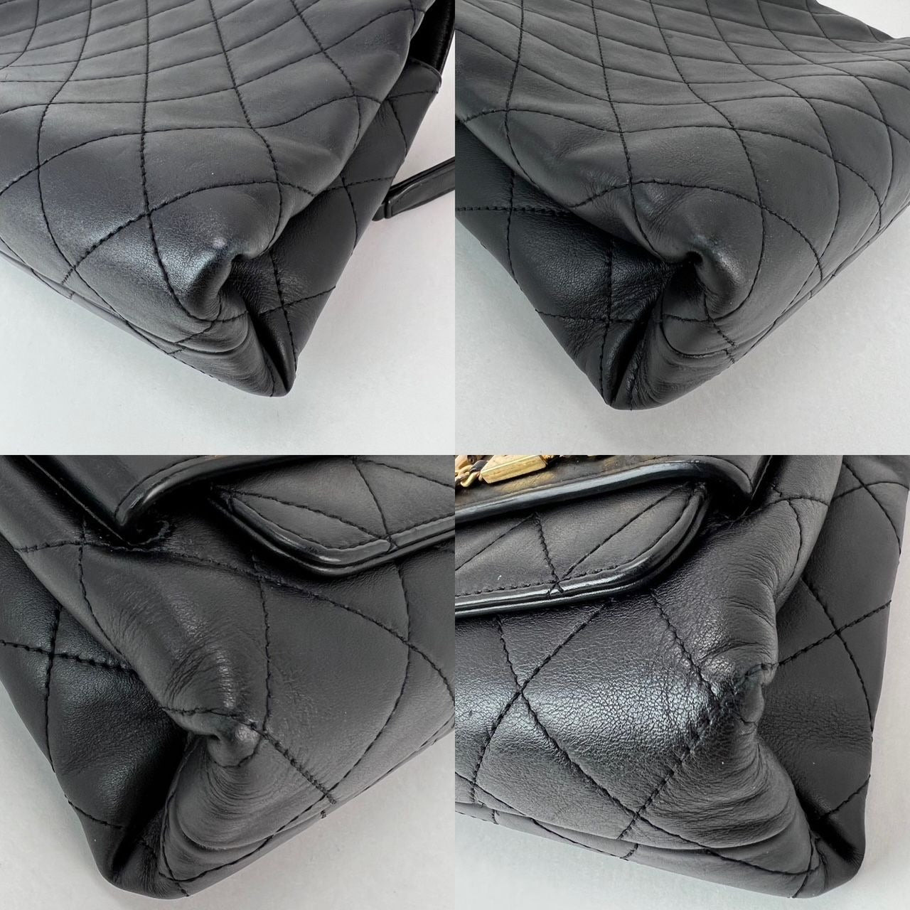 Chanel Calfskin Quilted Enchained Black Flap Shoulder Bag - 9