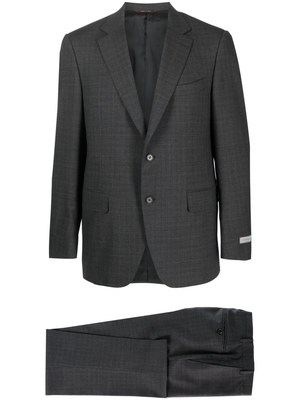 textured-finish single-breasted suit - 1