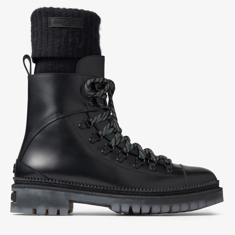 Devin
Black Smooth Leather Boots with Knitted Socks 1