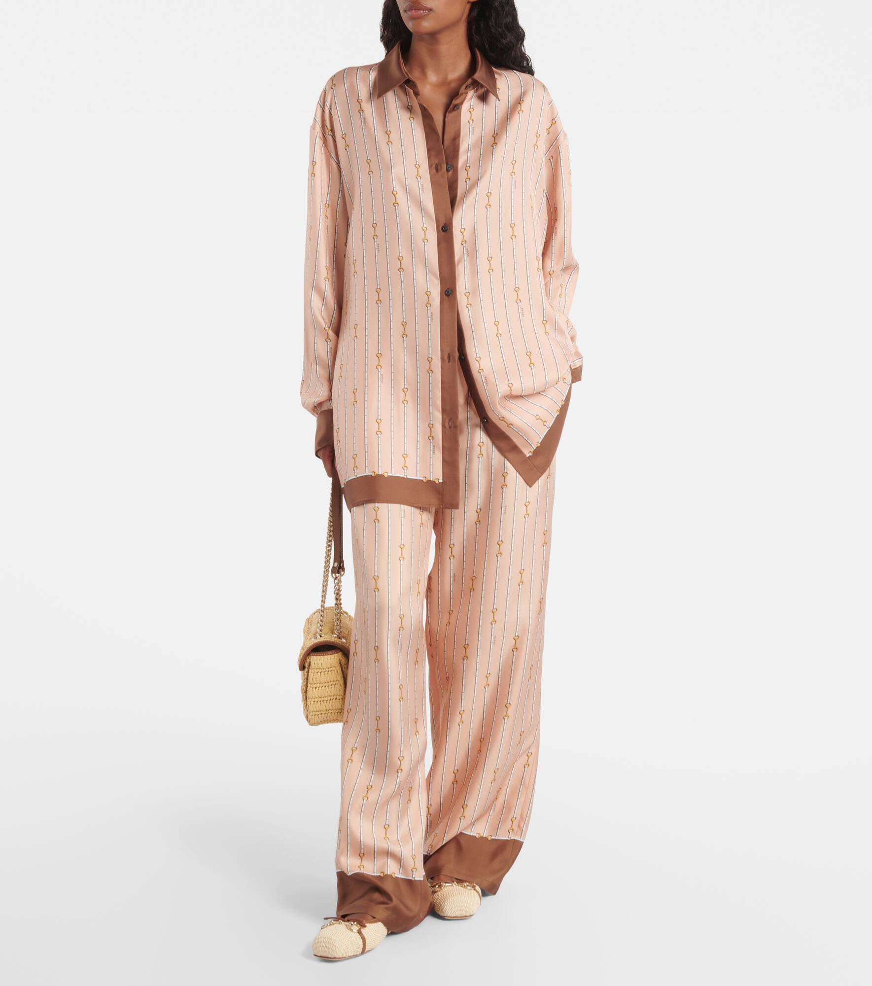 Horsebit oversized silk shirt - 2