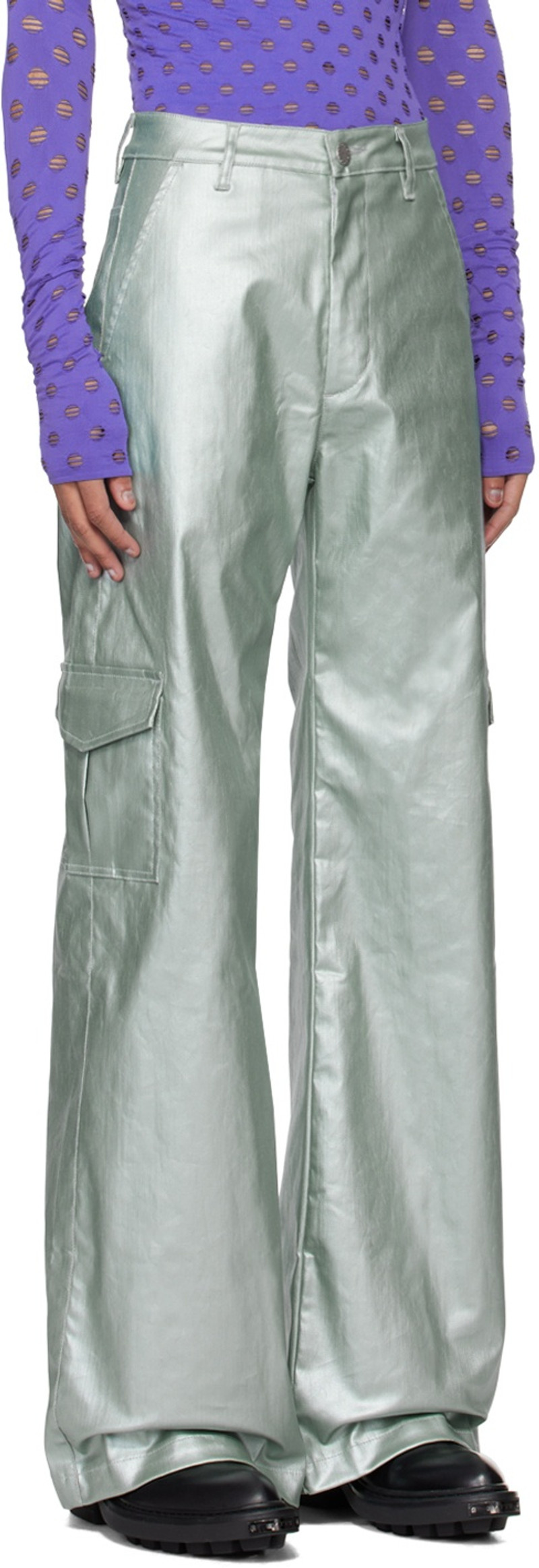 MAISIE WILEN Silver Argon Cargo Pants outlook