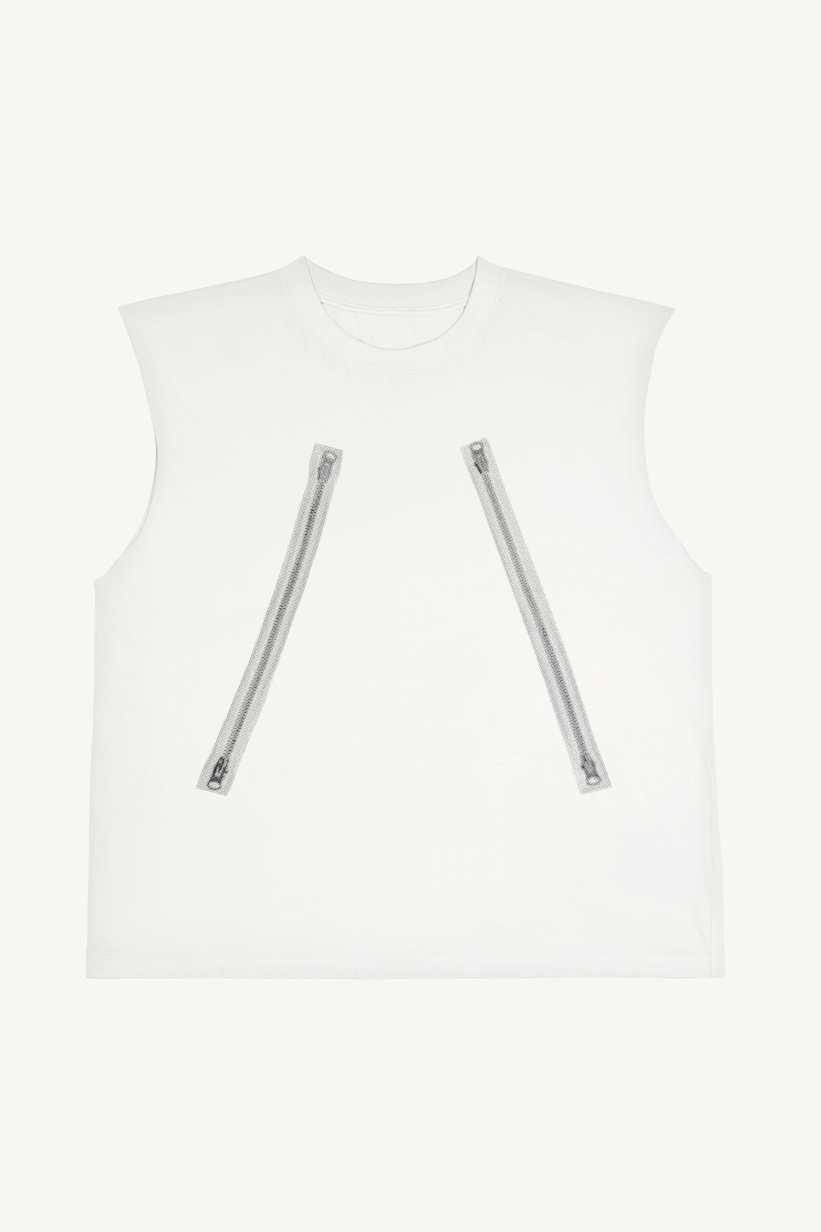 Sleeveless Rasterized Zipper Print Top - 1