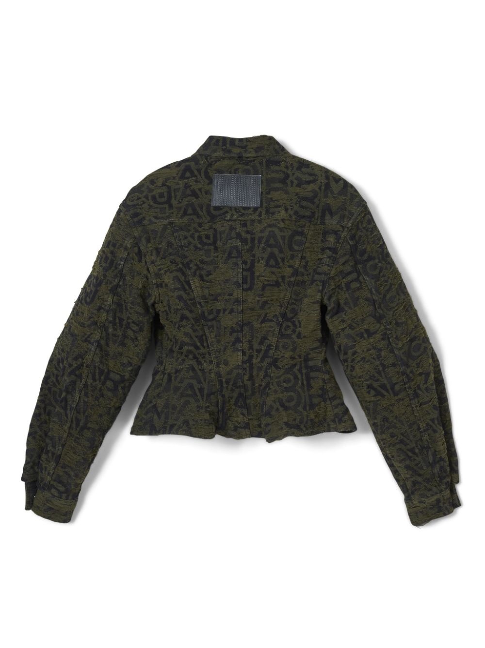monogram-print flared jacket - 6