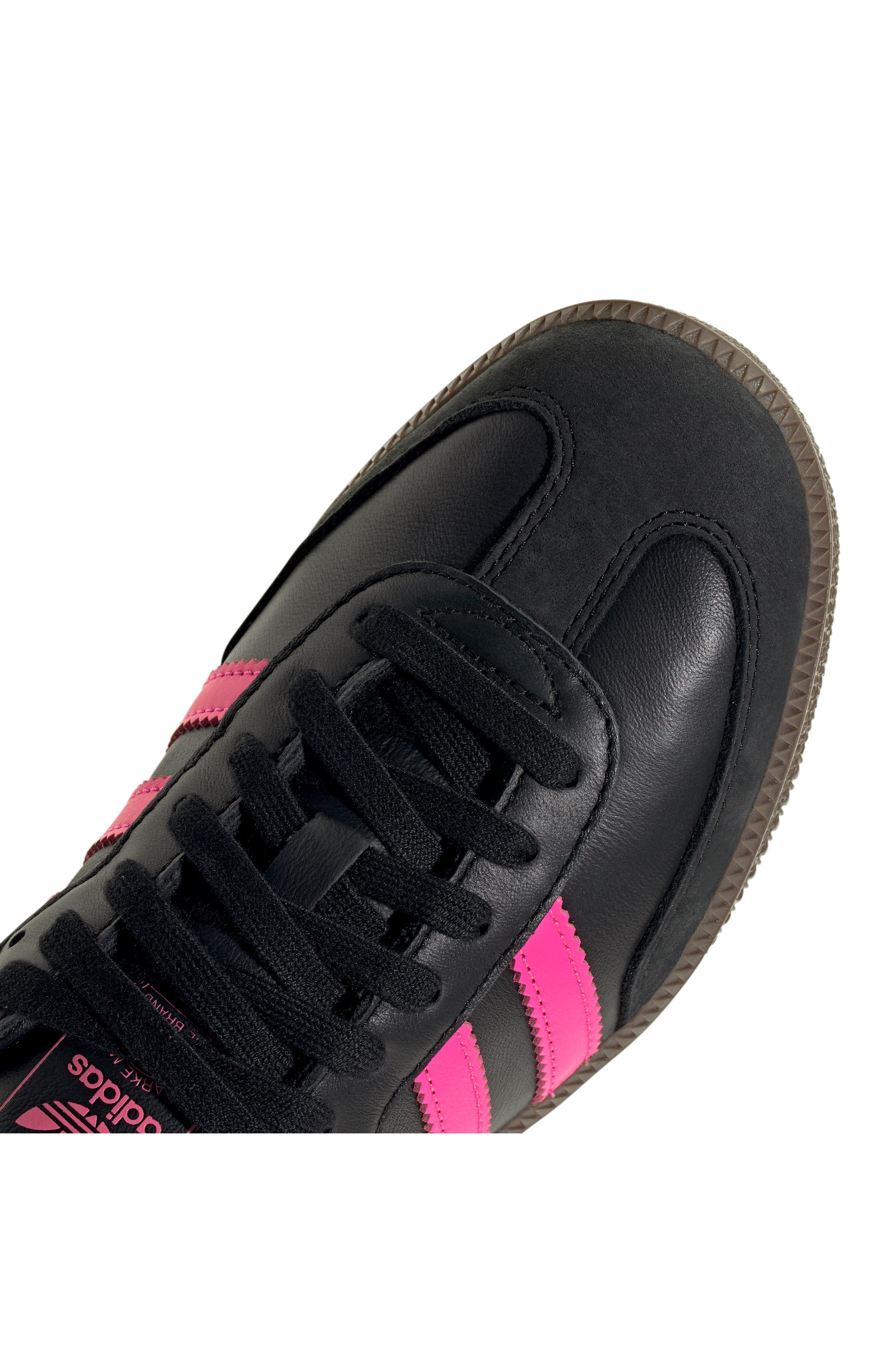 adidas Samba OG Sneaker in Black/Lucid Pink/Gum at Nordstrom - 7