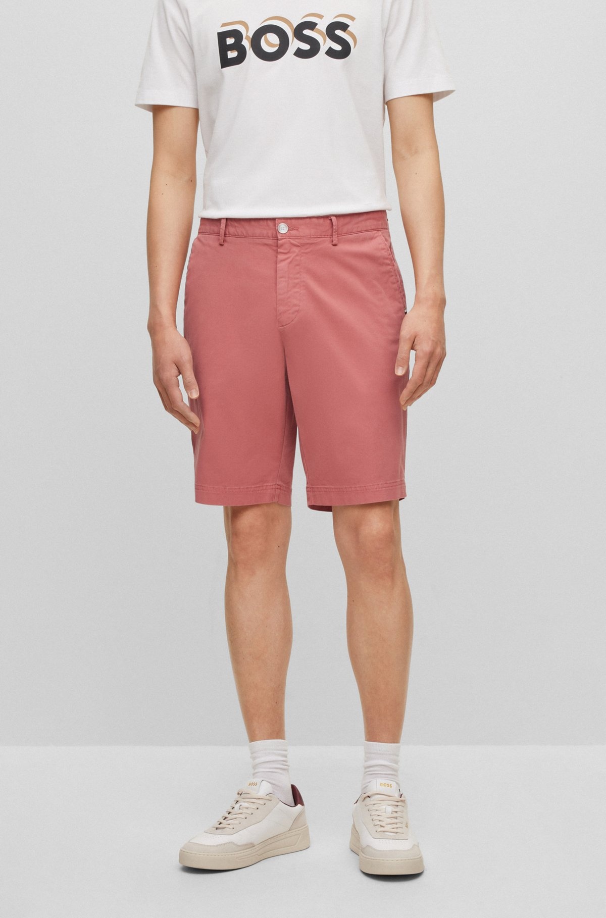 SLIM-FIT SHORTS IN STRETCH-COTTON GABARDINE - 2