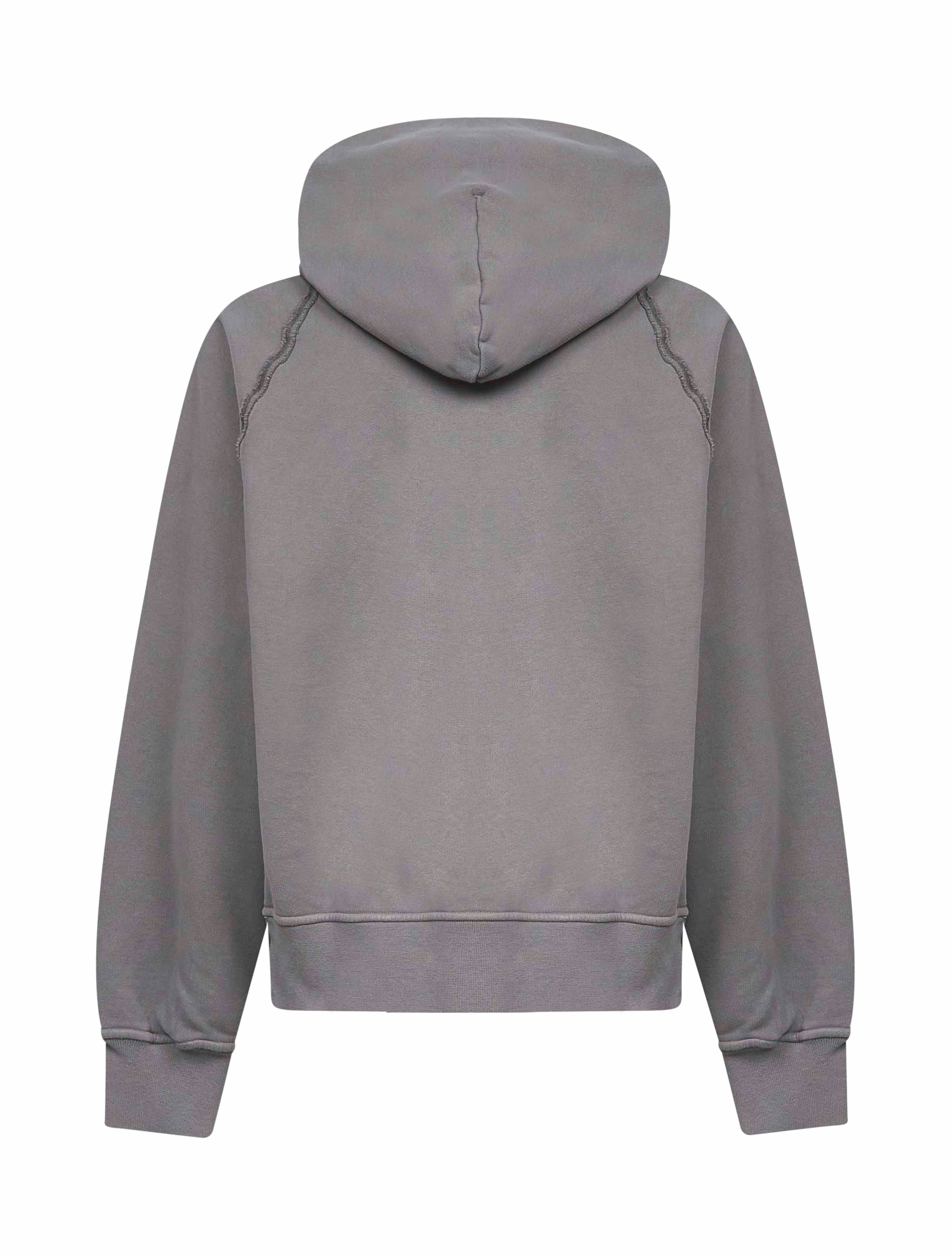 Grey brushed organic cotton hoodie - 2