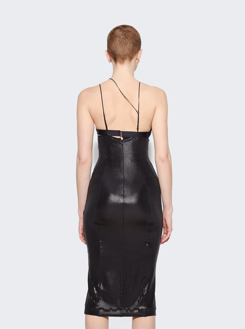 NENSI DOJAKA Asymmetric Bra Midi Dress Glossy Black outlook