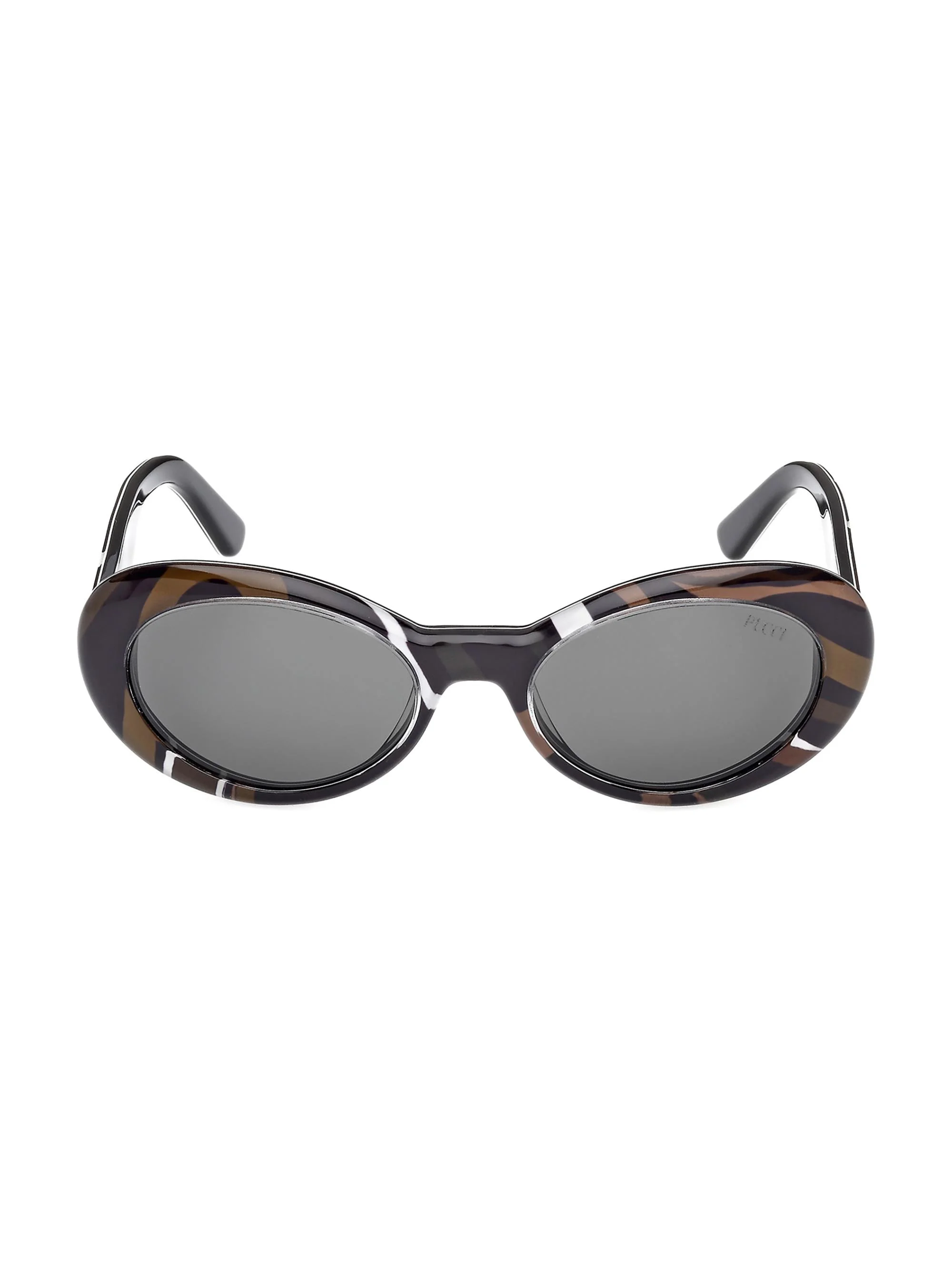 Women's 53MM Oval Sunglasses - Black Marmo Smoke - 1