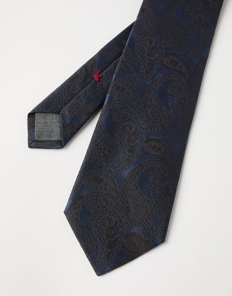Brunello Cucinelli Paisley silk tie outlook