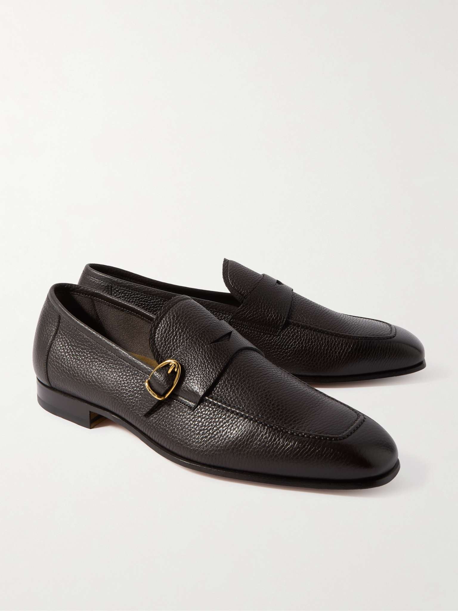 Sean Buckled Full-Grain Leather Penny Loafers - 4