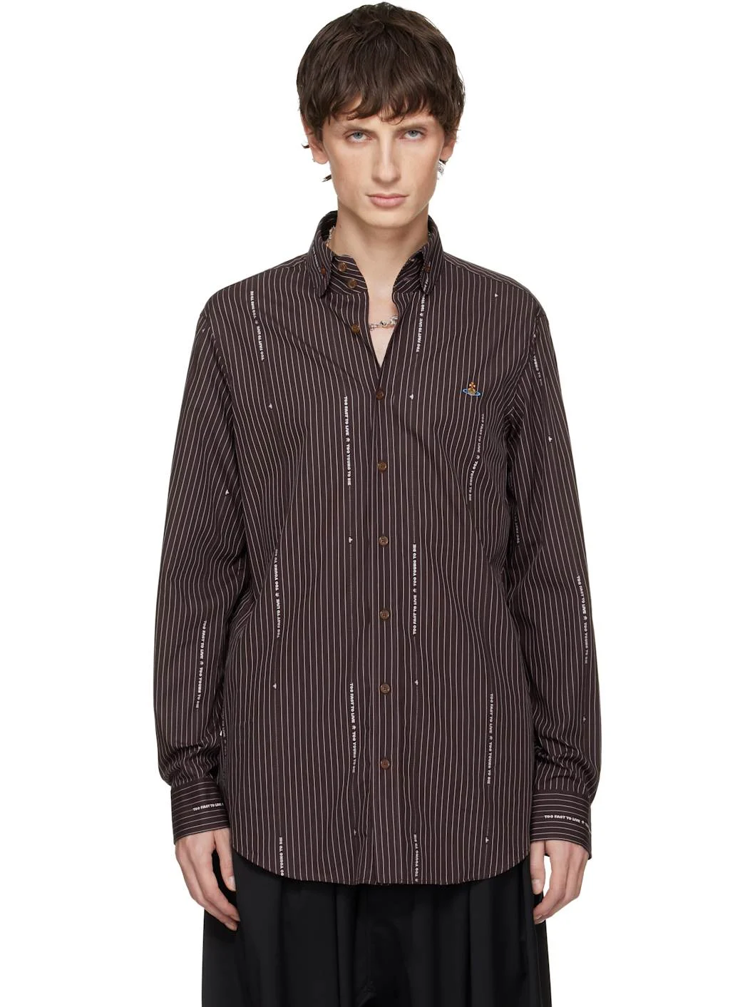 Brown Two Button Krall Shirt - 1