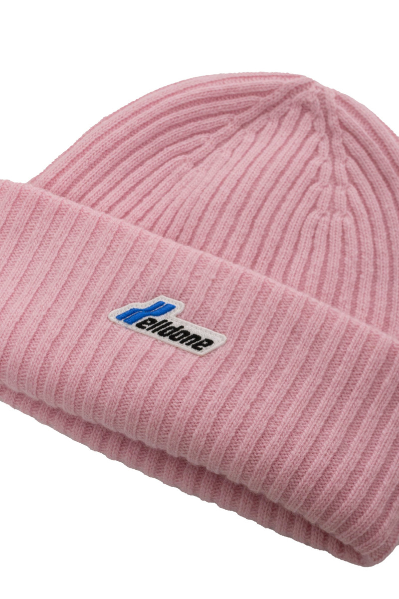 LIGHT PINK LOGO PATCHED KNIT BEANIE / L.PNK 3