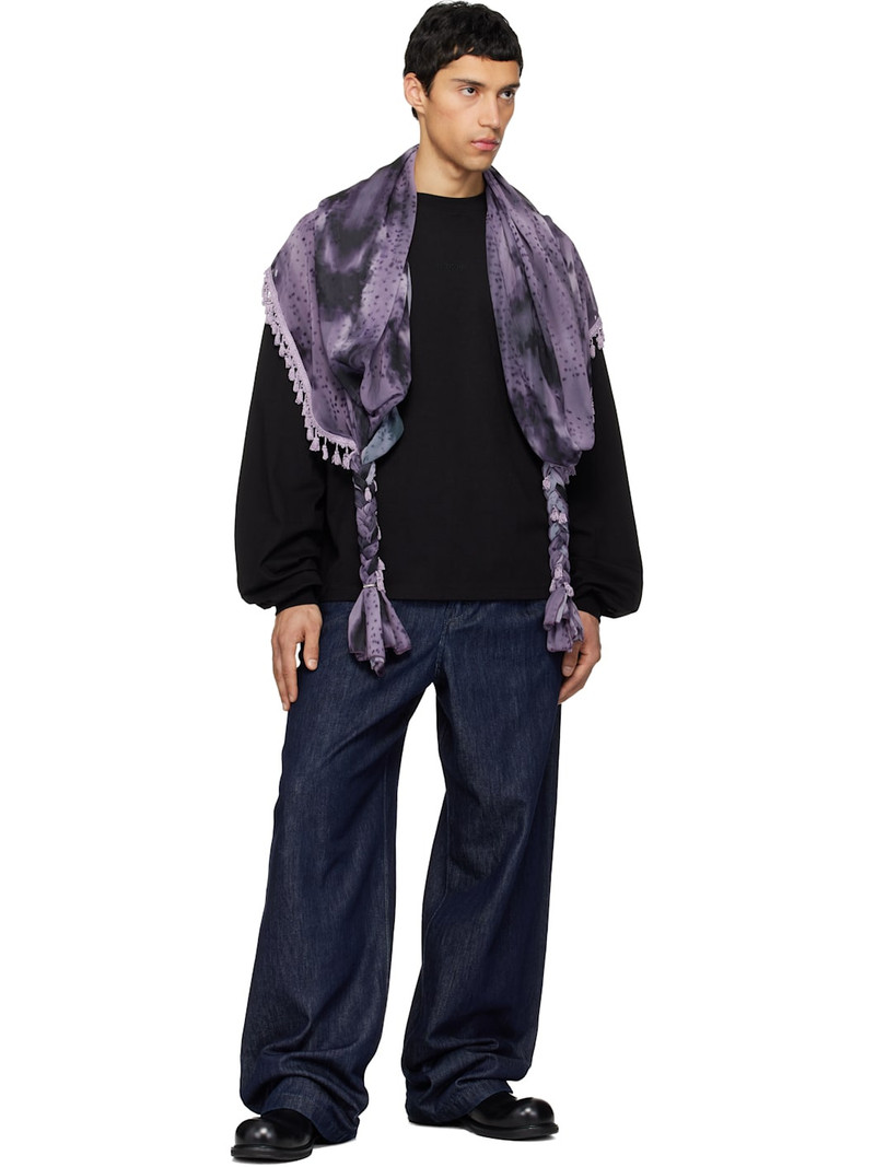 We11done Black Scarf Long-Sleeve T-shirt outlook