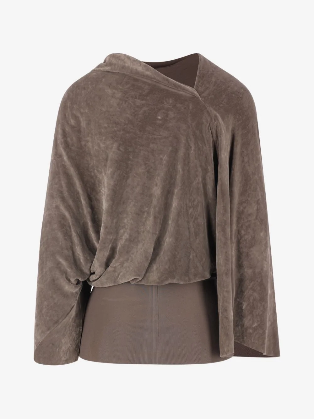 draped velvet-effect top - 1