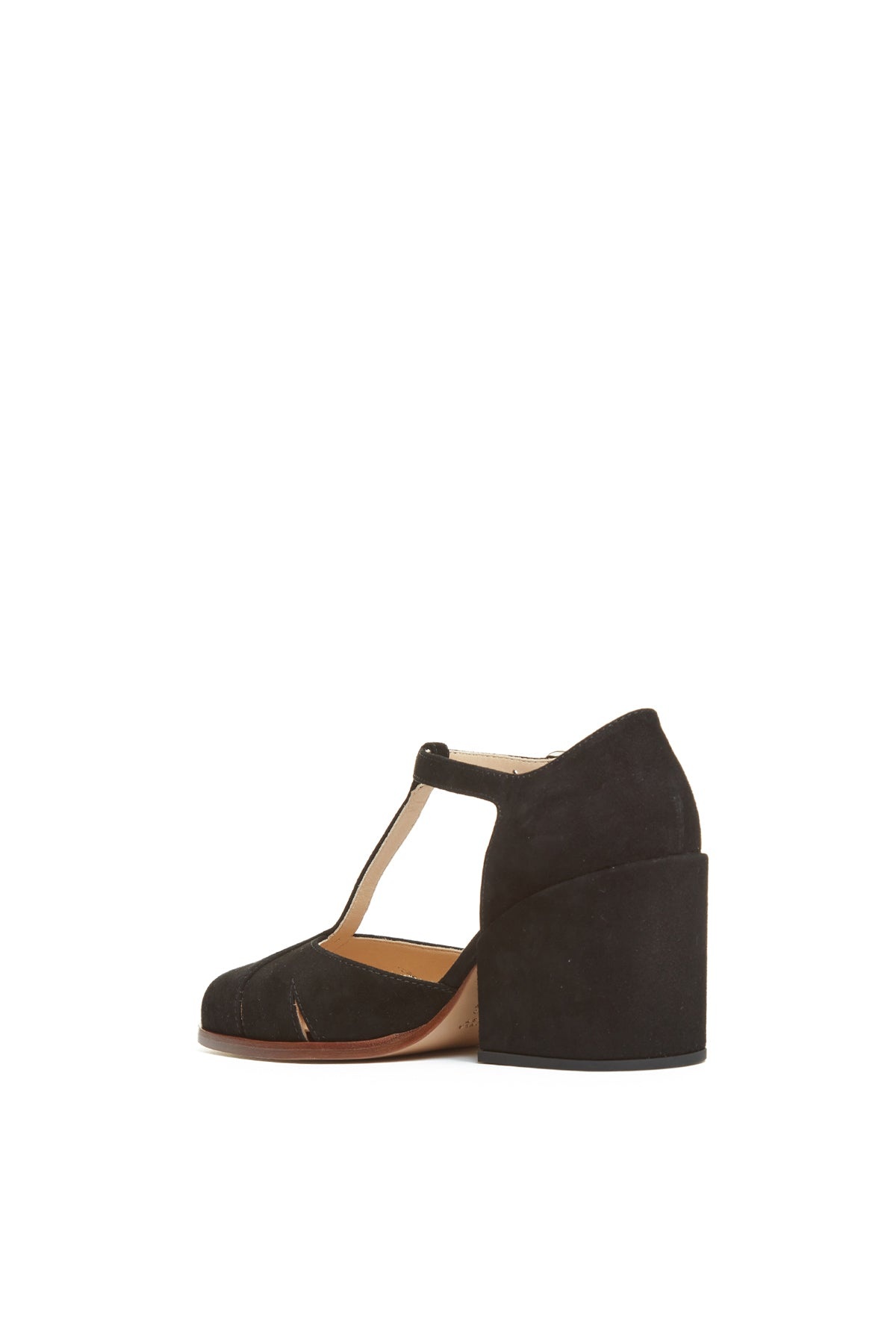 Hawes T-Strap Heel in Black Suede - 3