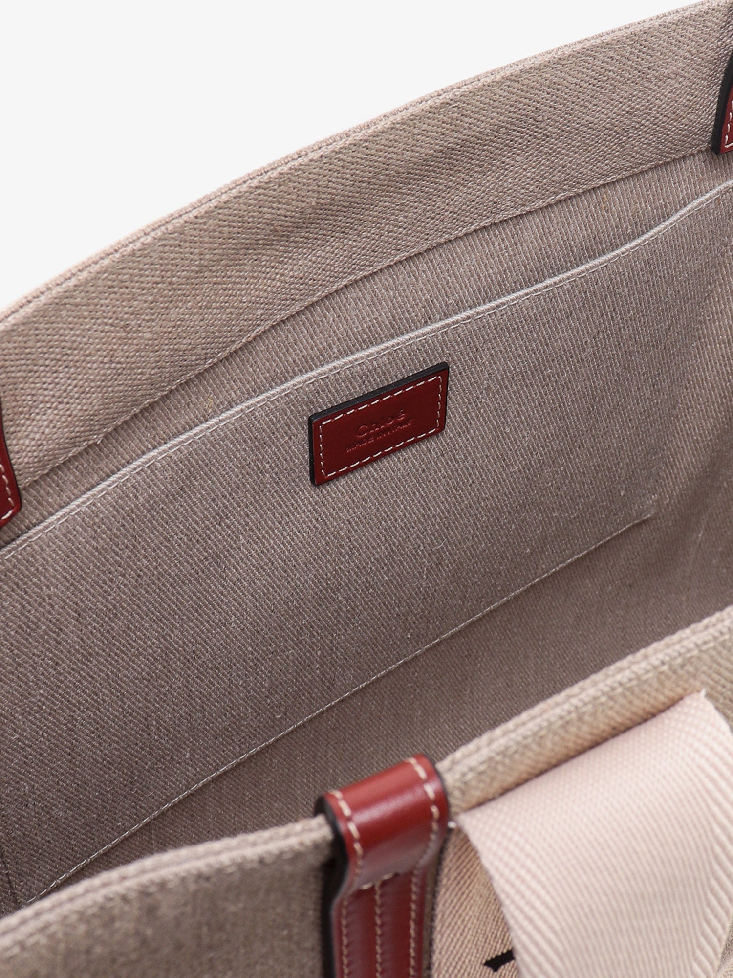 Chloe' Women Linen Shoulder Bag With Logo Print. This Bag Is Made With Lower Environmental Impact Ma - 4