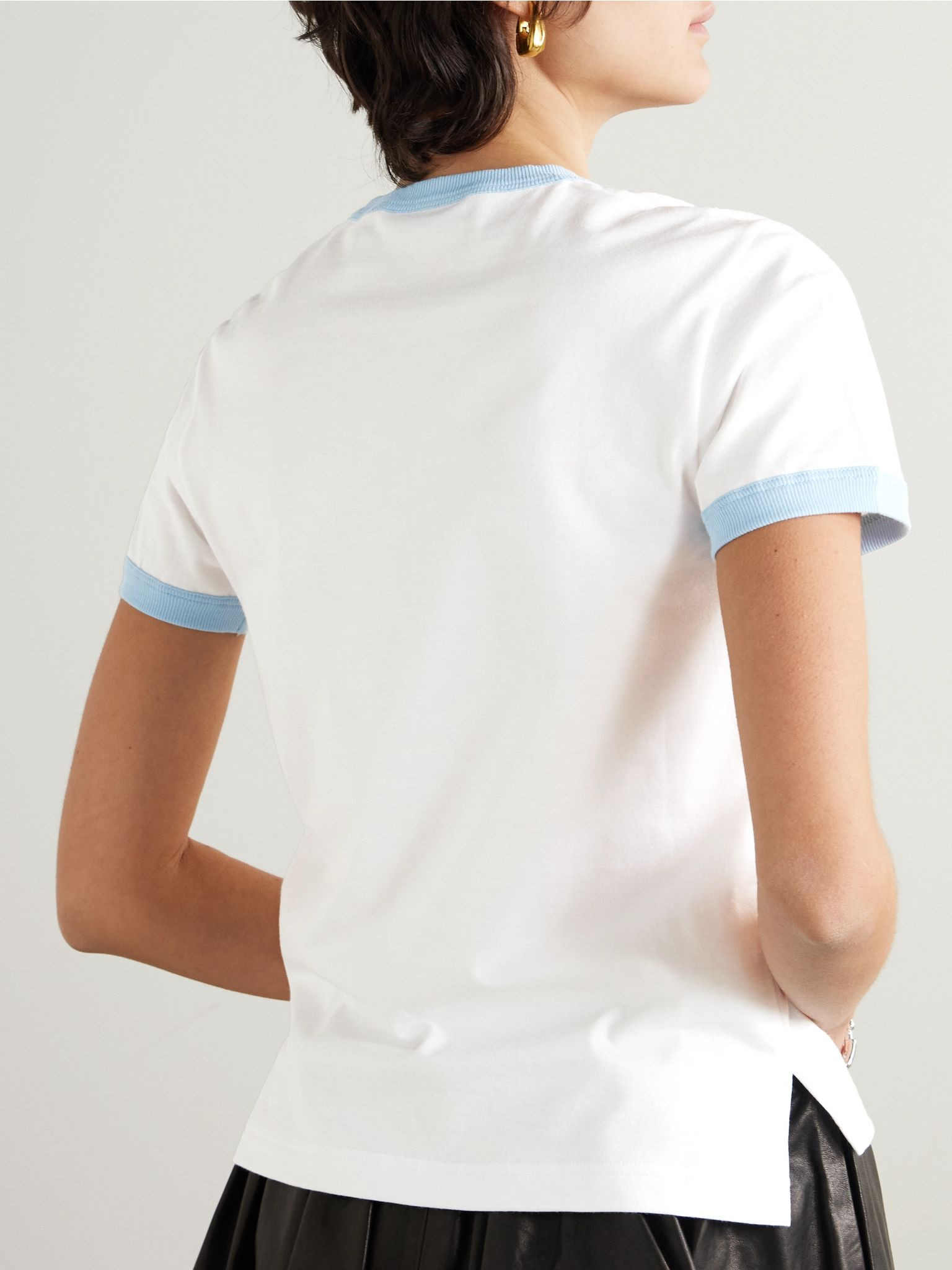 Embroidered cotton-jersey T-shirt White - 4