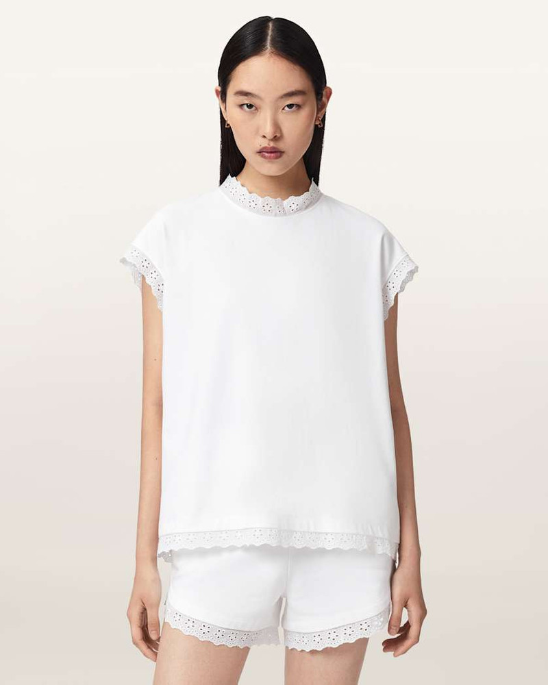 ALLSAINTS LELE LACE TRIM COTTON TANK TOP outlook