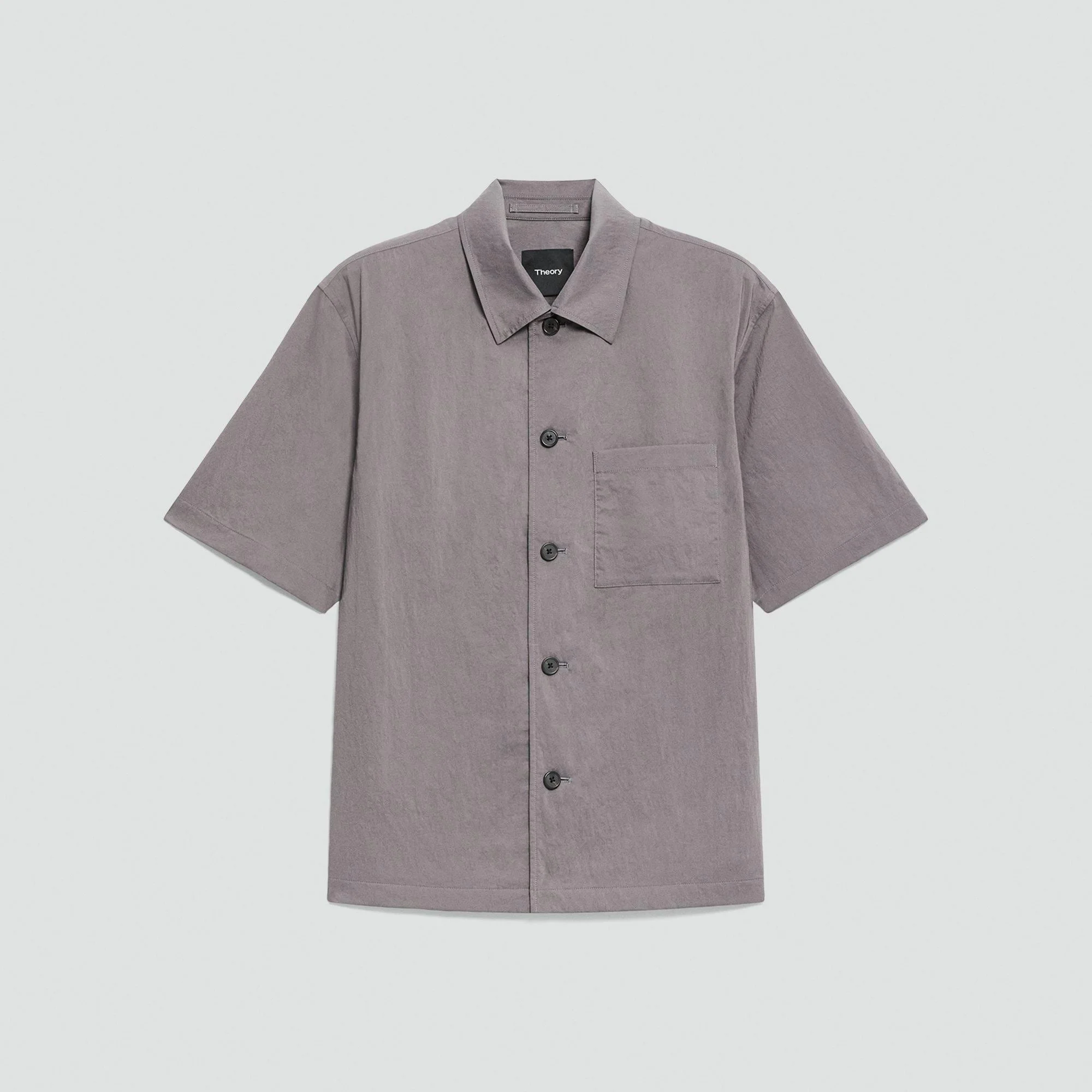 Short-Sleeve Overshirt in Textured Nylon - 1