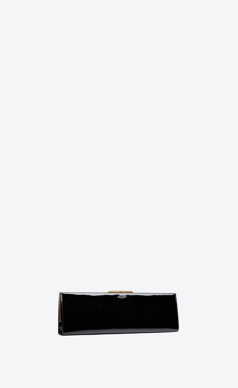 midnight large clutch in patent leather 5
