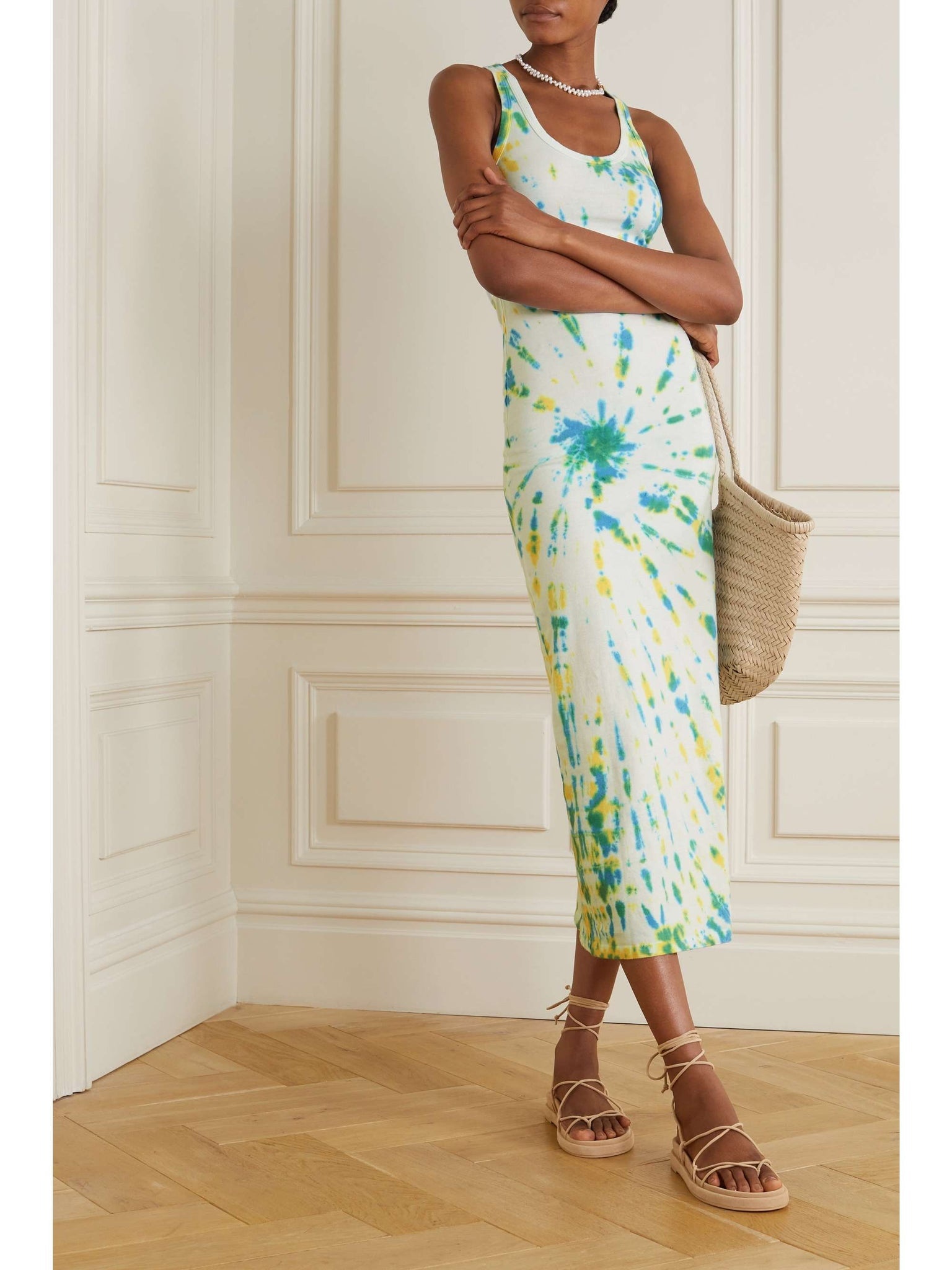 MARINE TIE DYE COTTON MAXI DRESS - 1