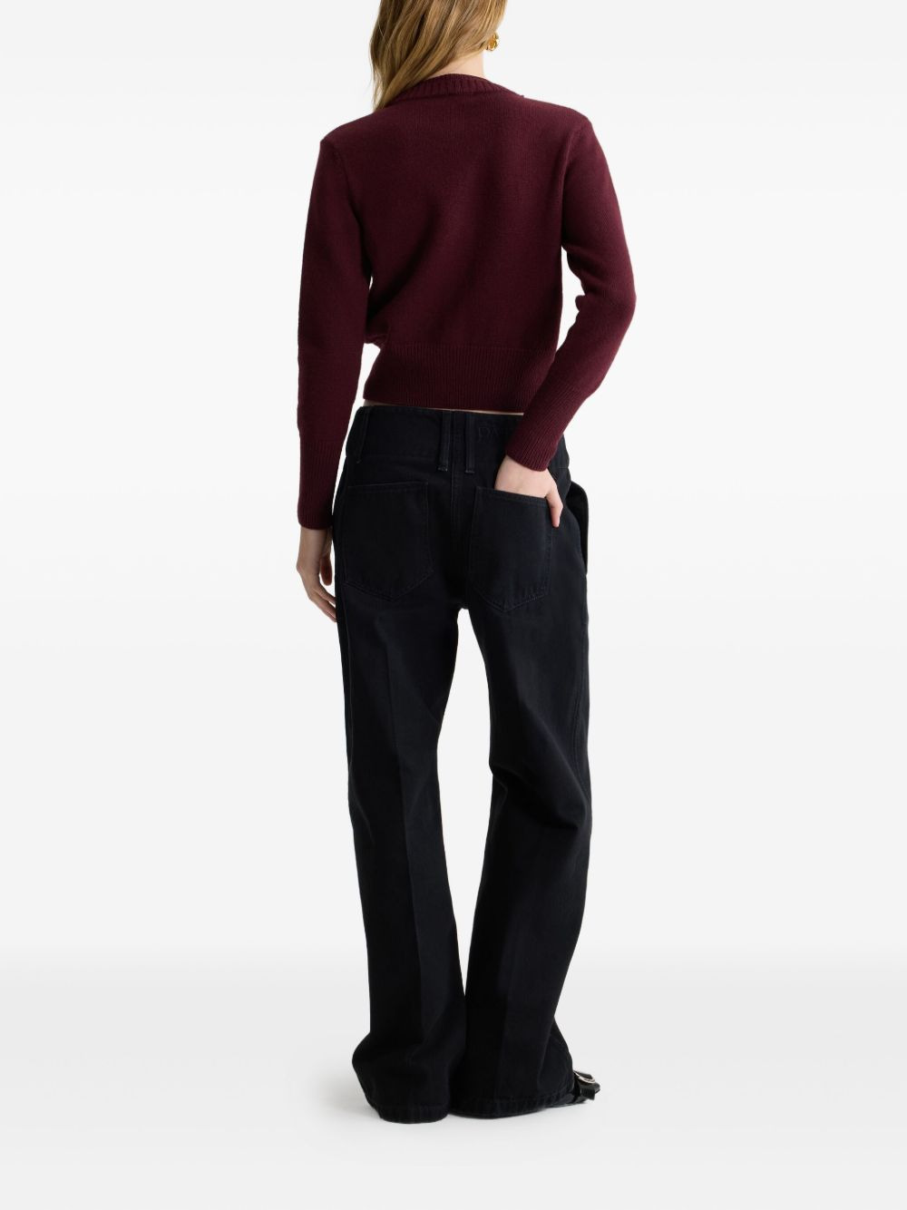 double-collar wool cardigan - 3