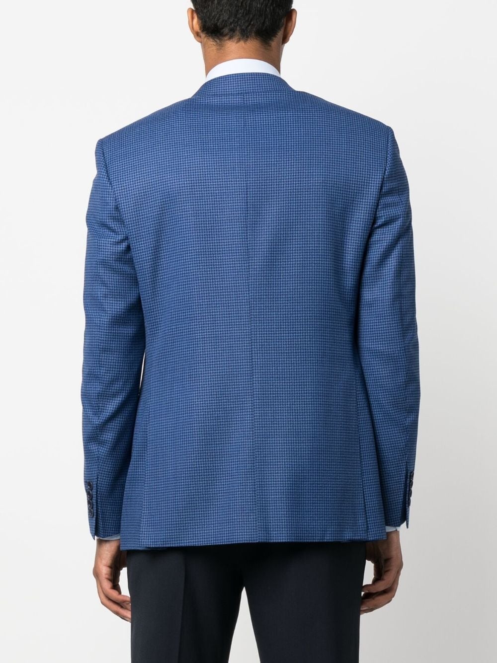 square-knitted single-breasted blazer - 4