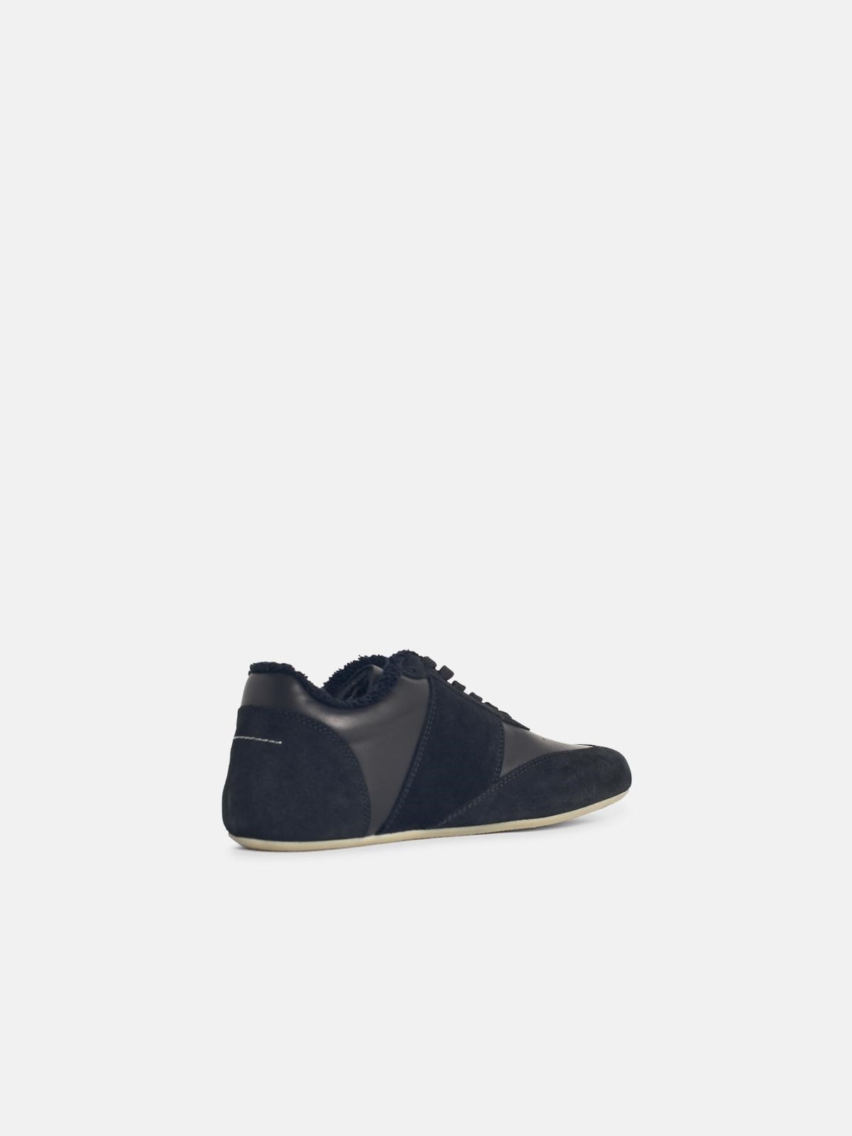 'ANATOMIC' BLACK LEATHER SNEAKERS - 3