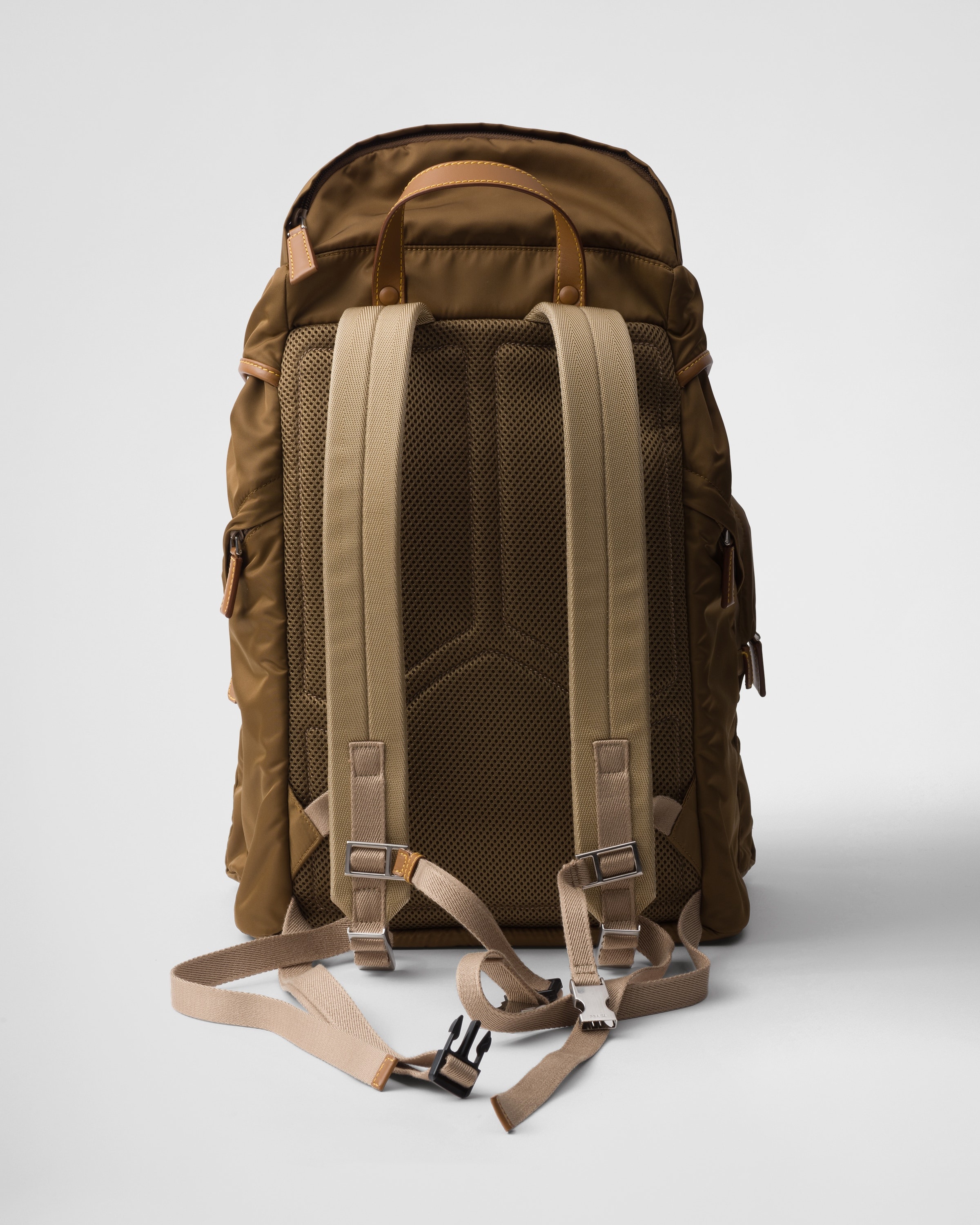 Re-Nylon and leather backpack - 3
