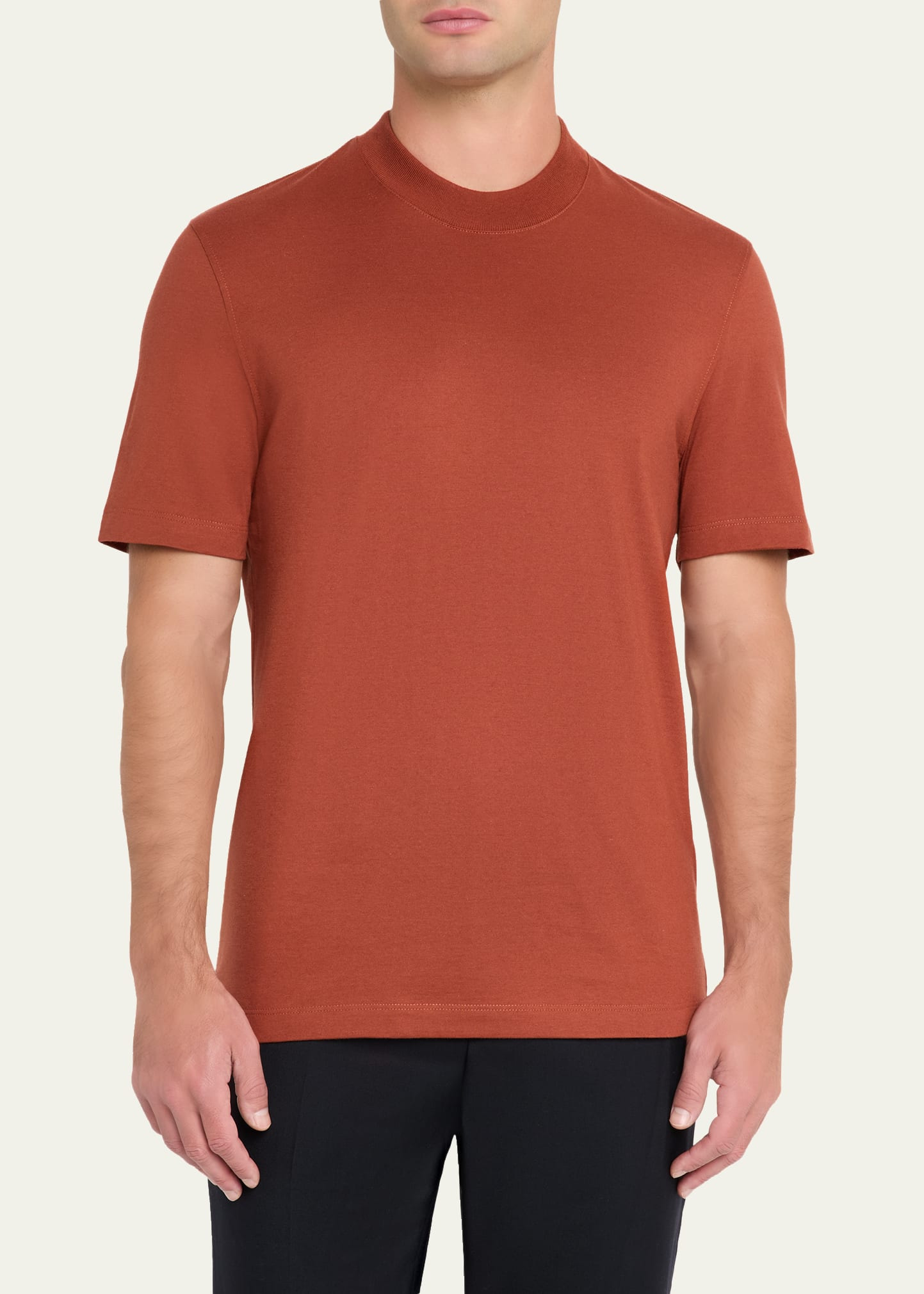 Men's Cotton and Cashmere Slim-Fit Crewneck T-Shirt - 4
