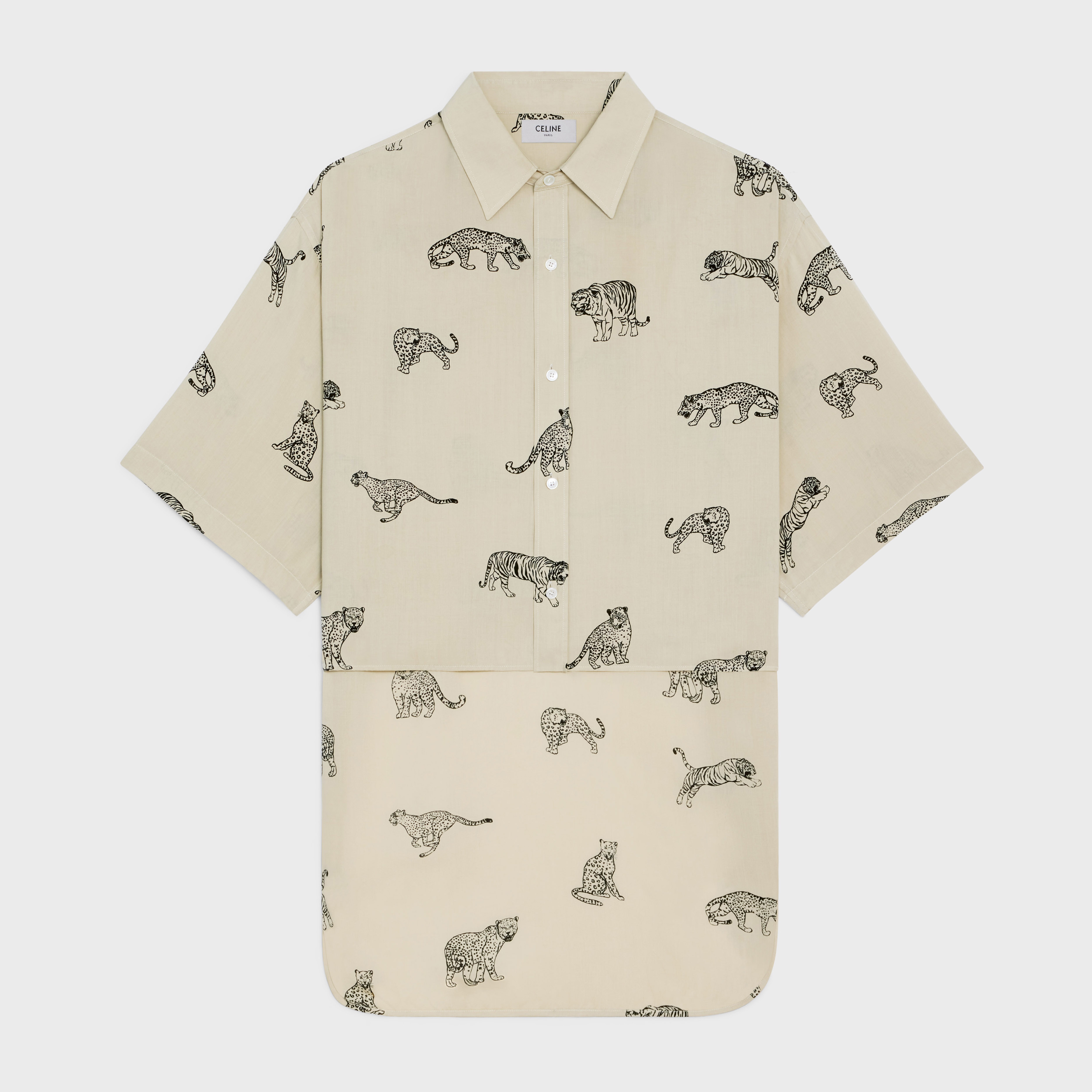 PRINTED TAILCOAT SHIRT IN VISCOSE - 1
