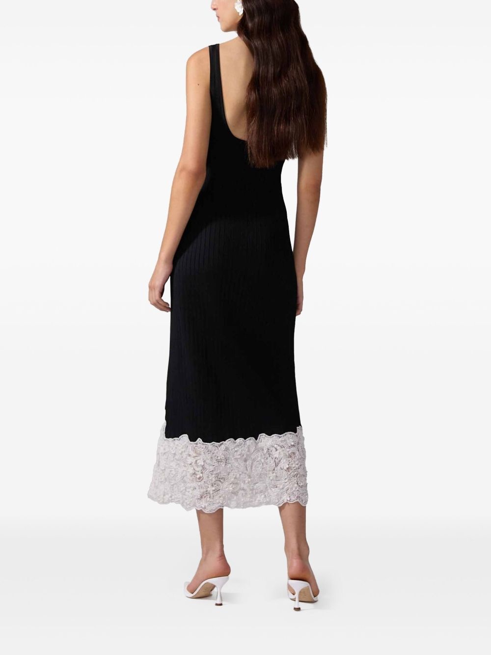 lace-trim midi dress - 3