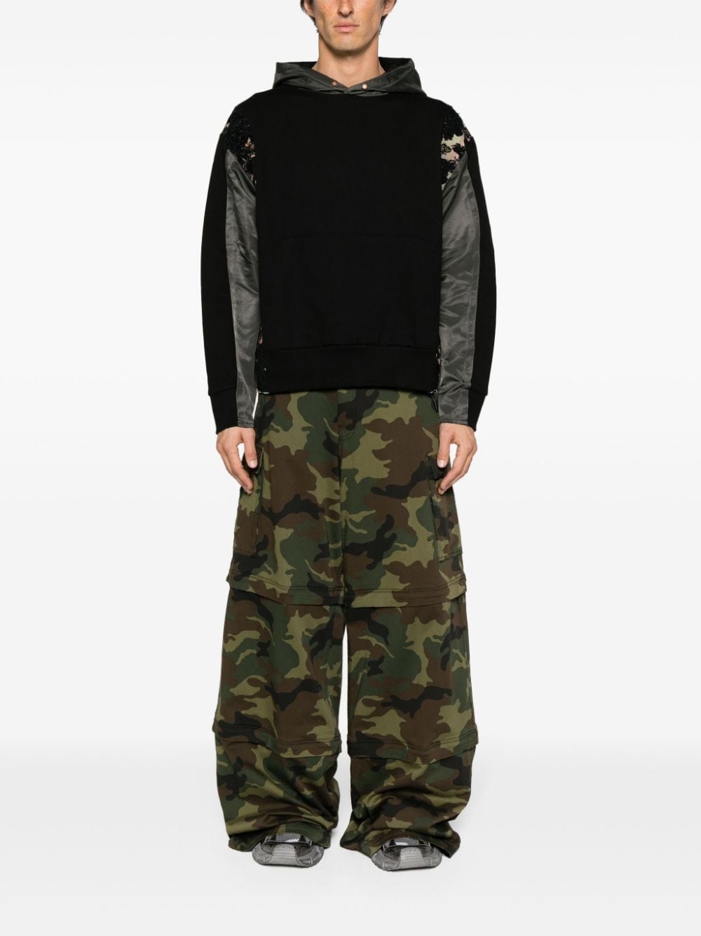 Seoul23 jacquard-panelled hoodie - 2