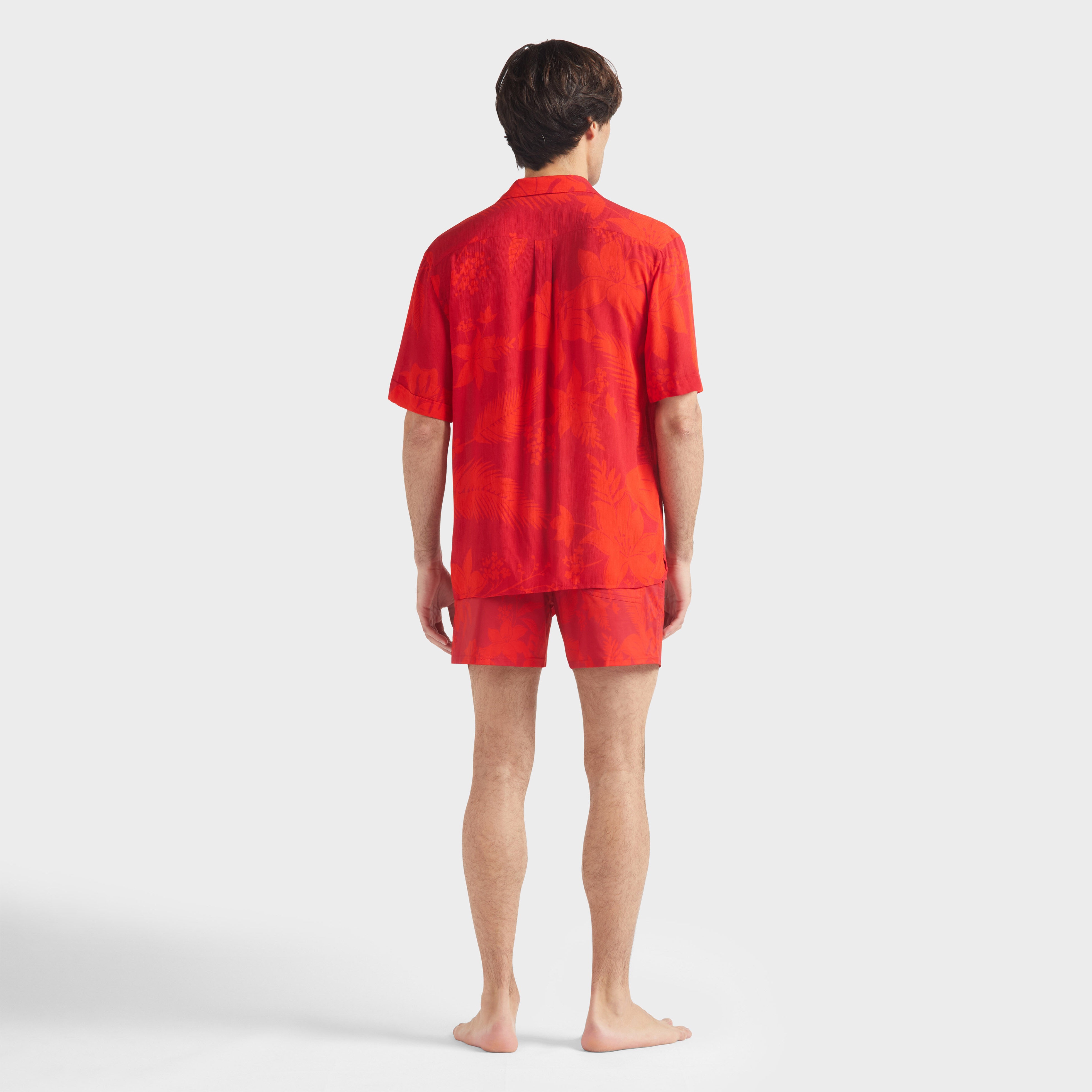 Men Viscose Bowling Shirt Flower Power - 4