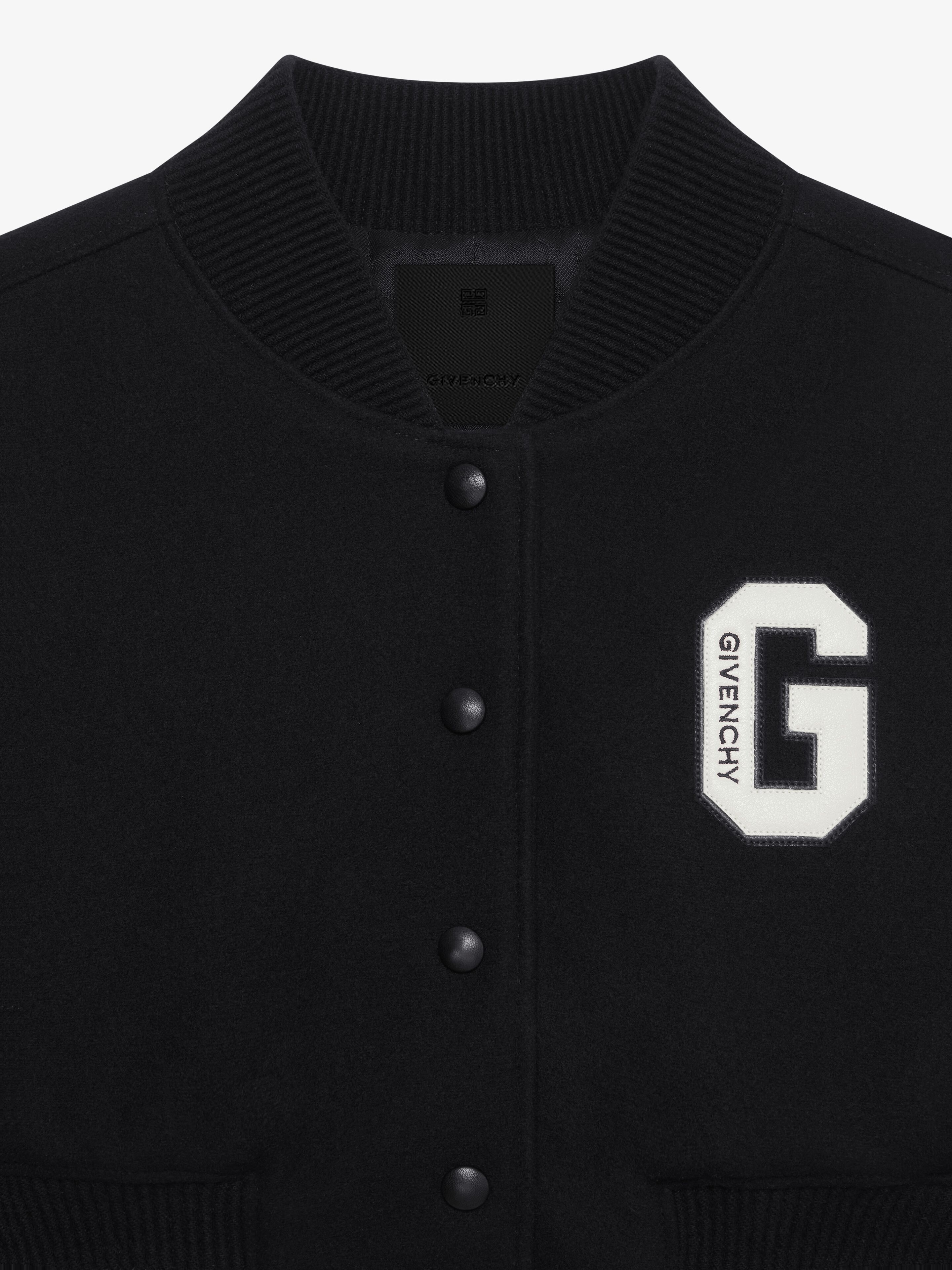 GIVENCHY COLLEGE CROPPED VARSITY JACKET IN WOOL AND LEATHER - 6