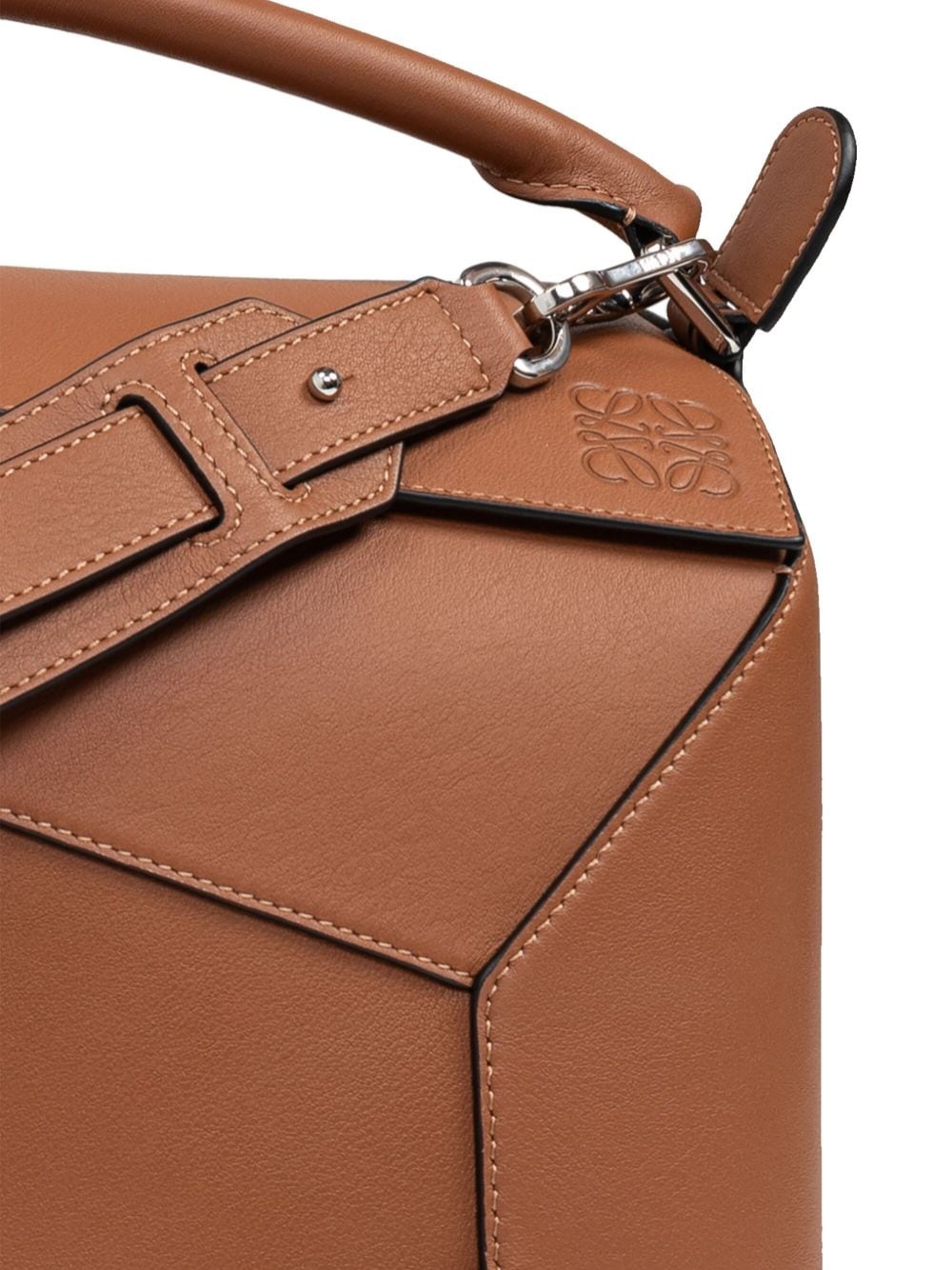 Puzzle leather tote bag - 6