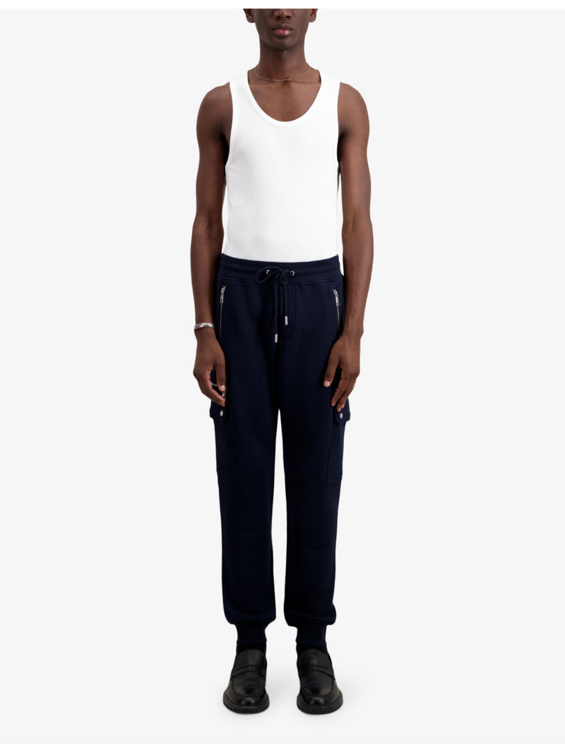 The Kooples Drawstring-waist zipped-pocket cotton-jersey jogging bottoms outlook