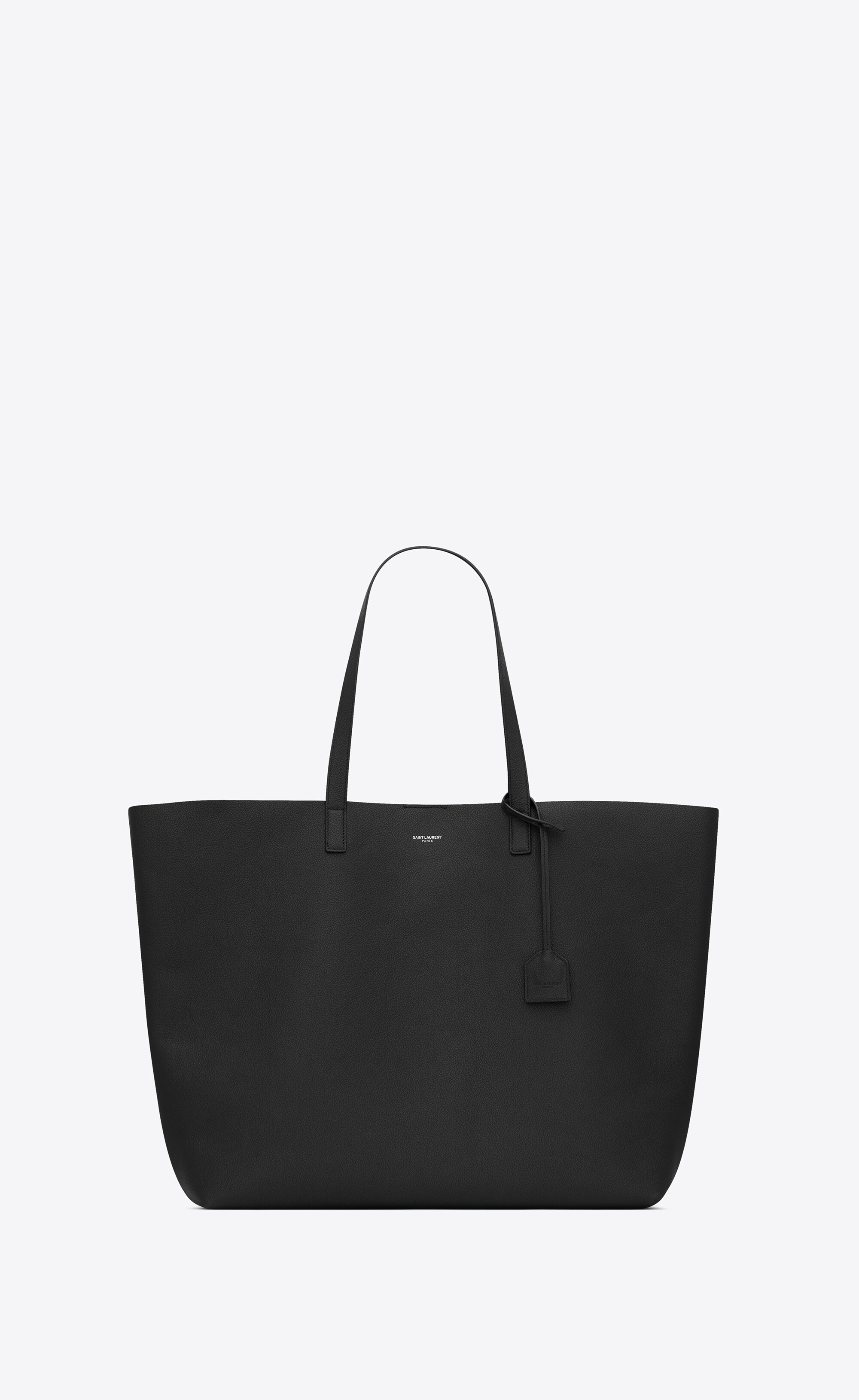 bold east/west shopping bag in grained leather - 1