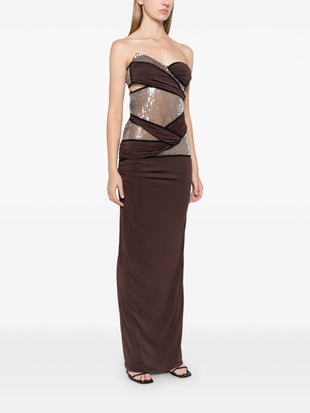 sequin-embellished maxi dress - 3
