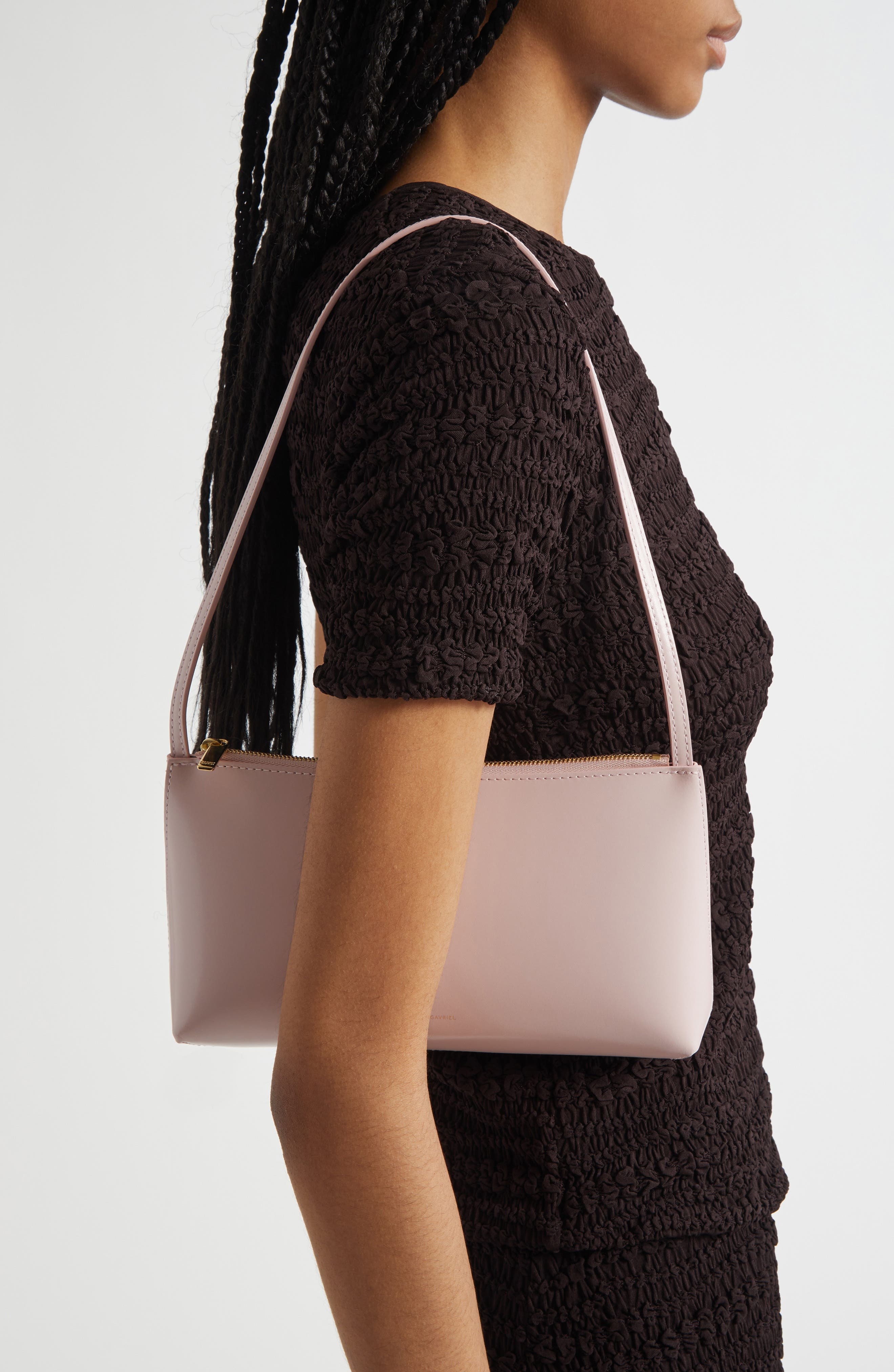 Mansur Gavriel Gaia Leather Shoulder Bag in Orchidea/Desert at Nordstrom - 3