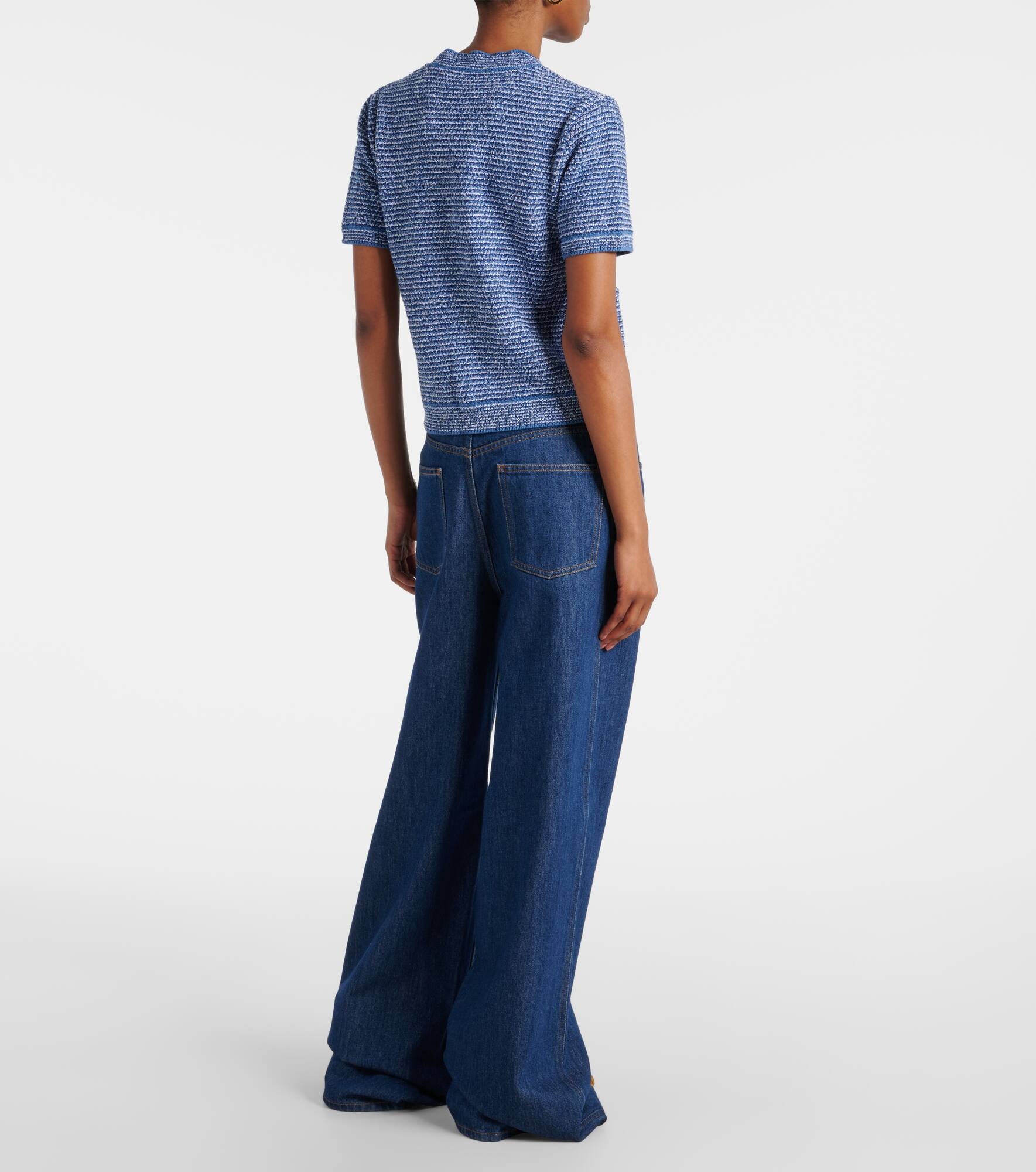 Double G knitted cotton-blend top - 3