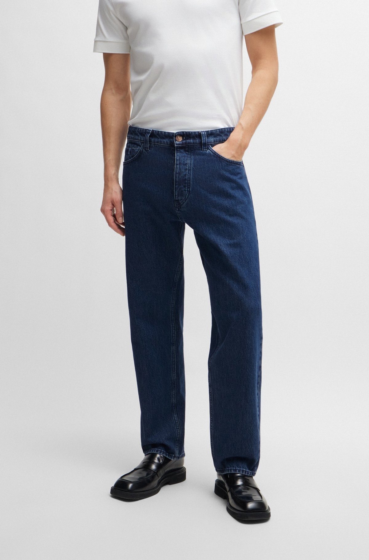 RELAXED-FIT JEANS IN BLUE RIGID DENIM - 2