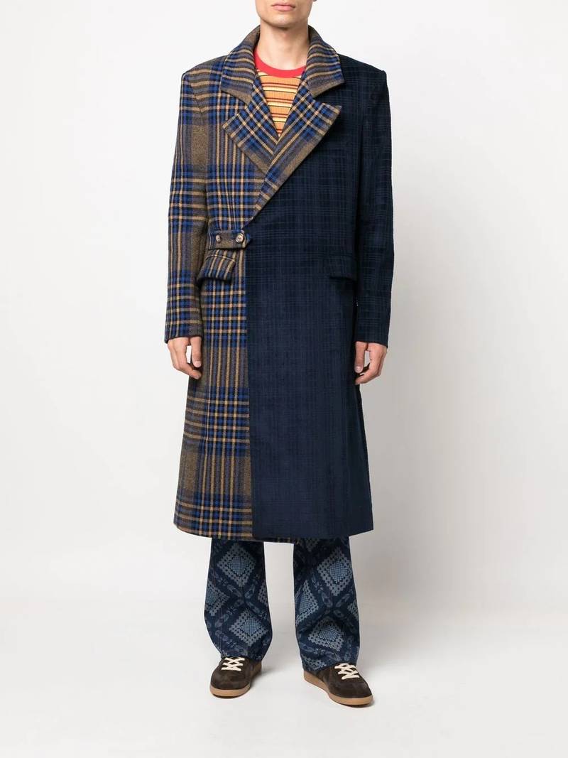 Ahluwalia two-tone check coat outlook