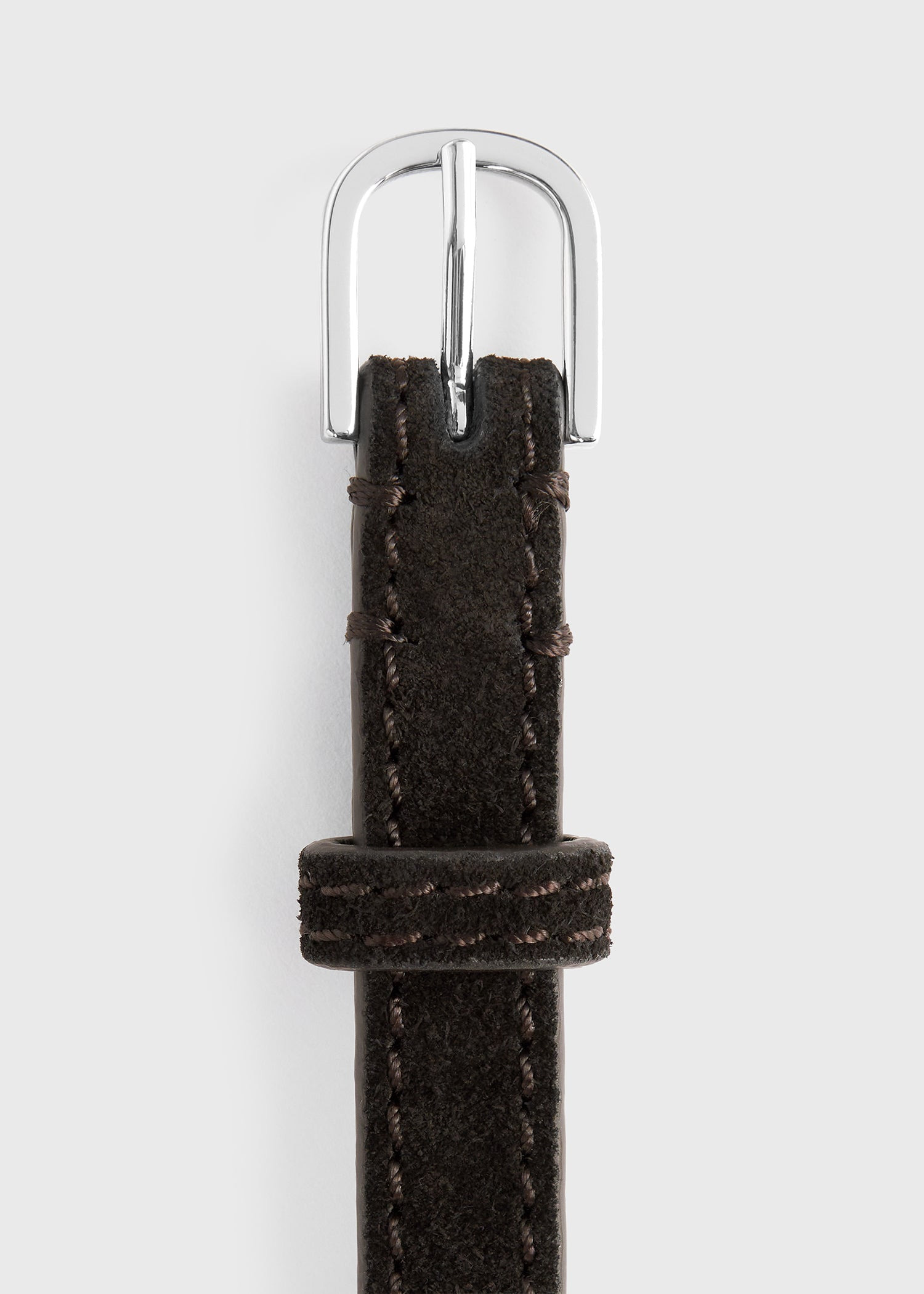 Thin trouser leather belt espresso - 6