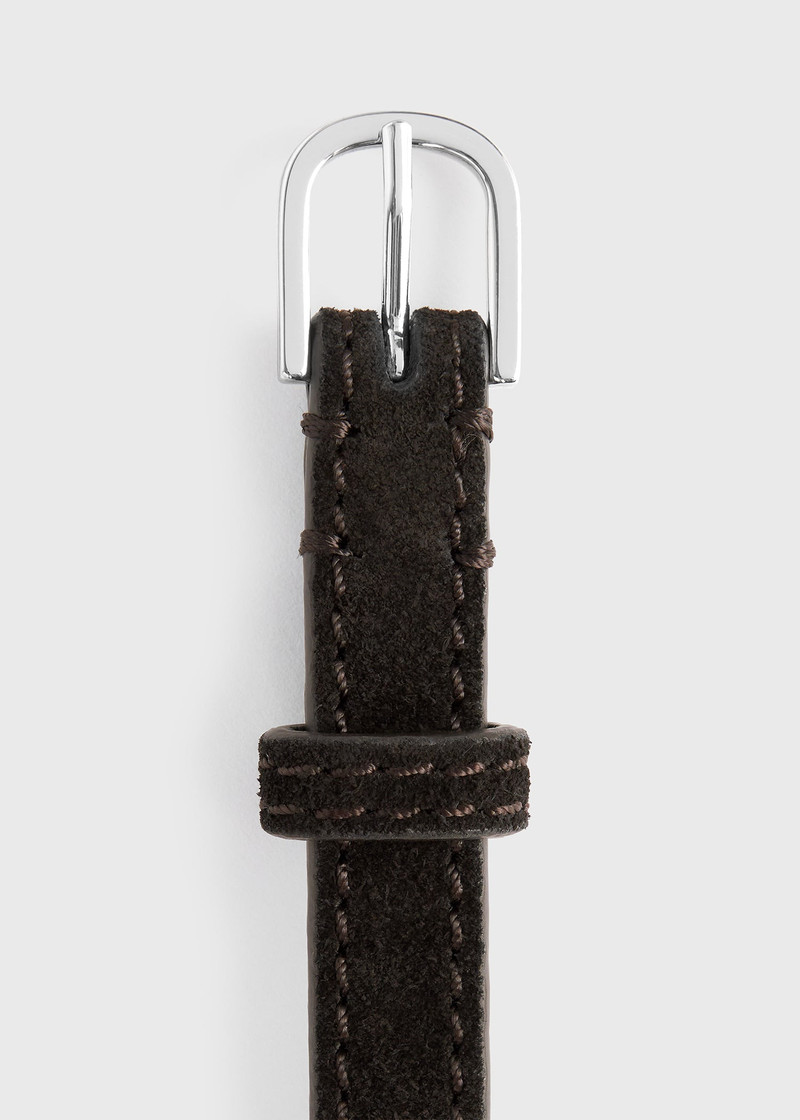 Thin suede belt espresso 6