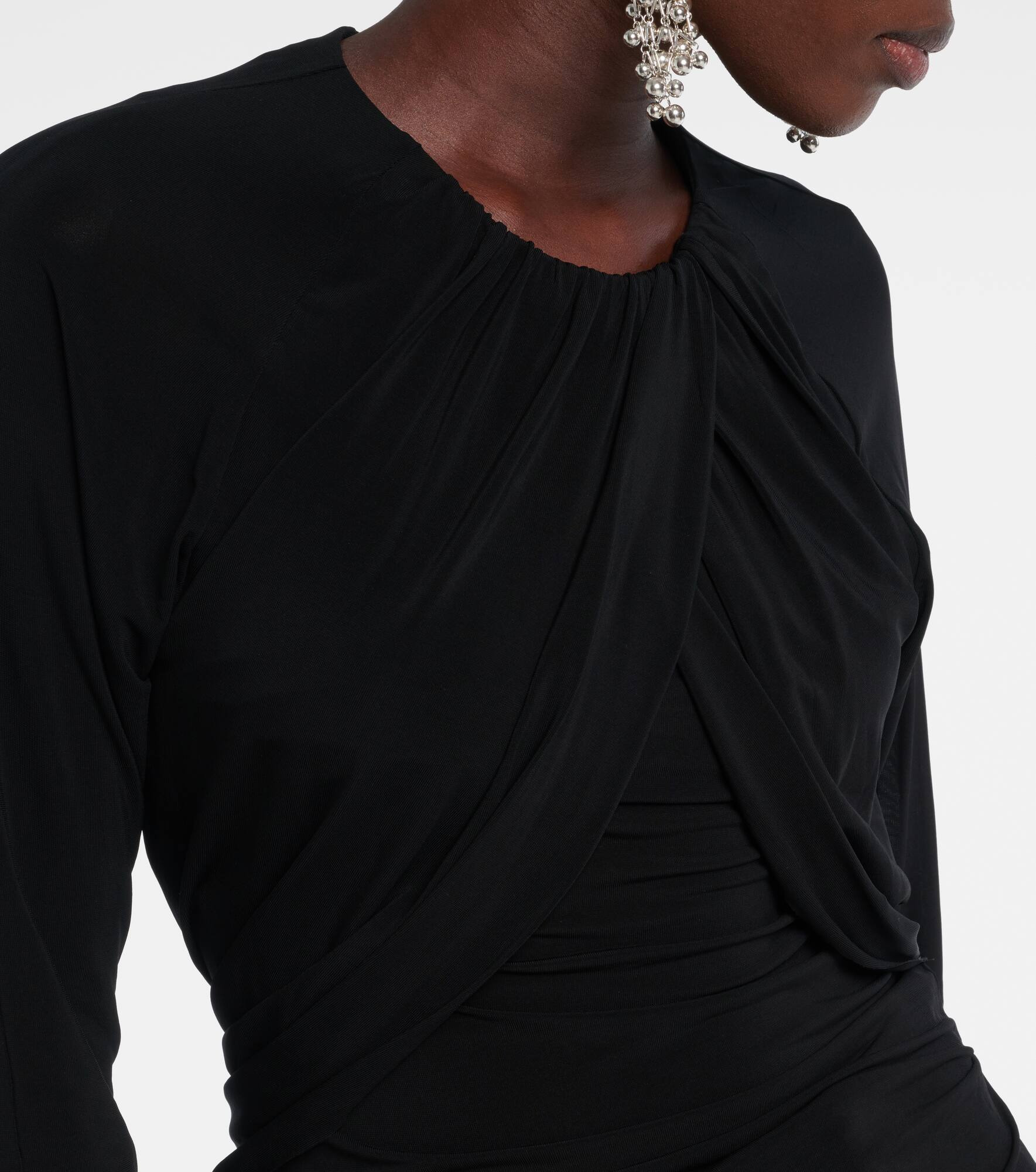 Gaetane draped jersey top - 4