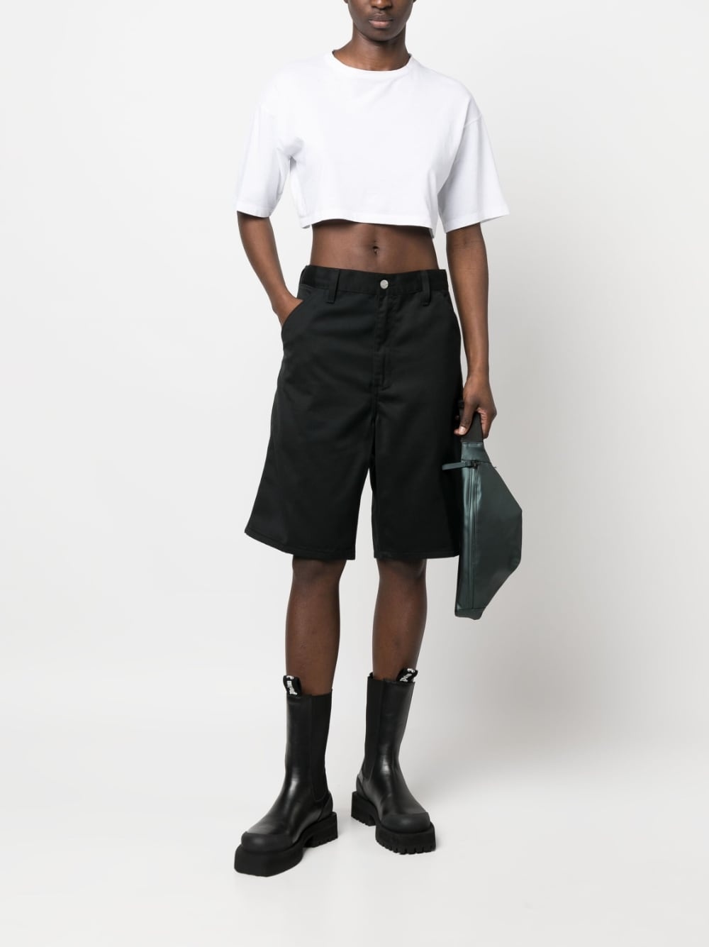 logo-patch knee-length bermuda shorts - 3