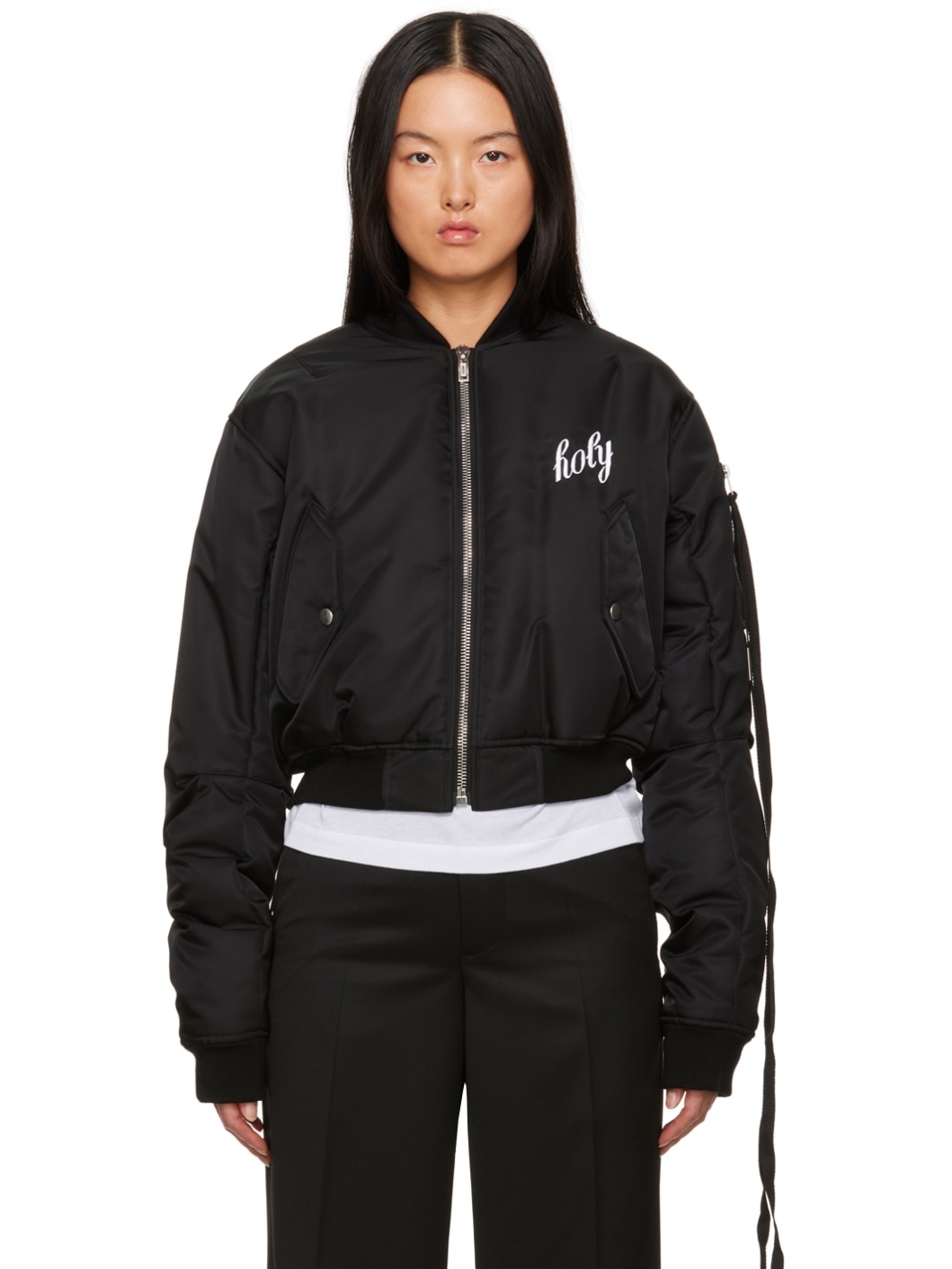 Black Lea Bomber Jacket - 1