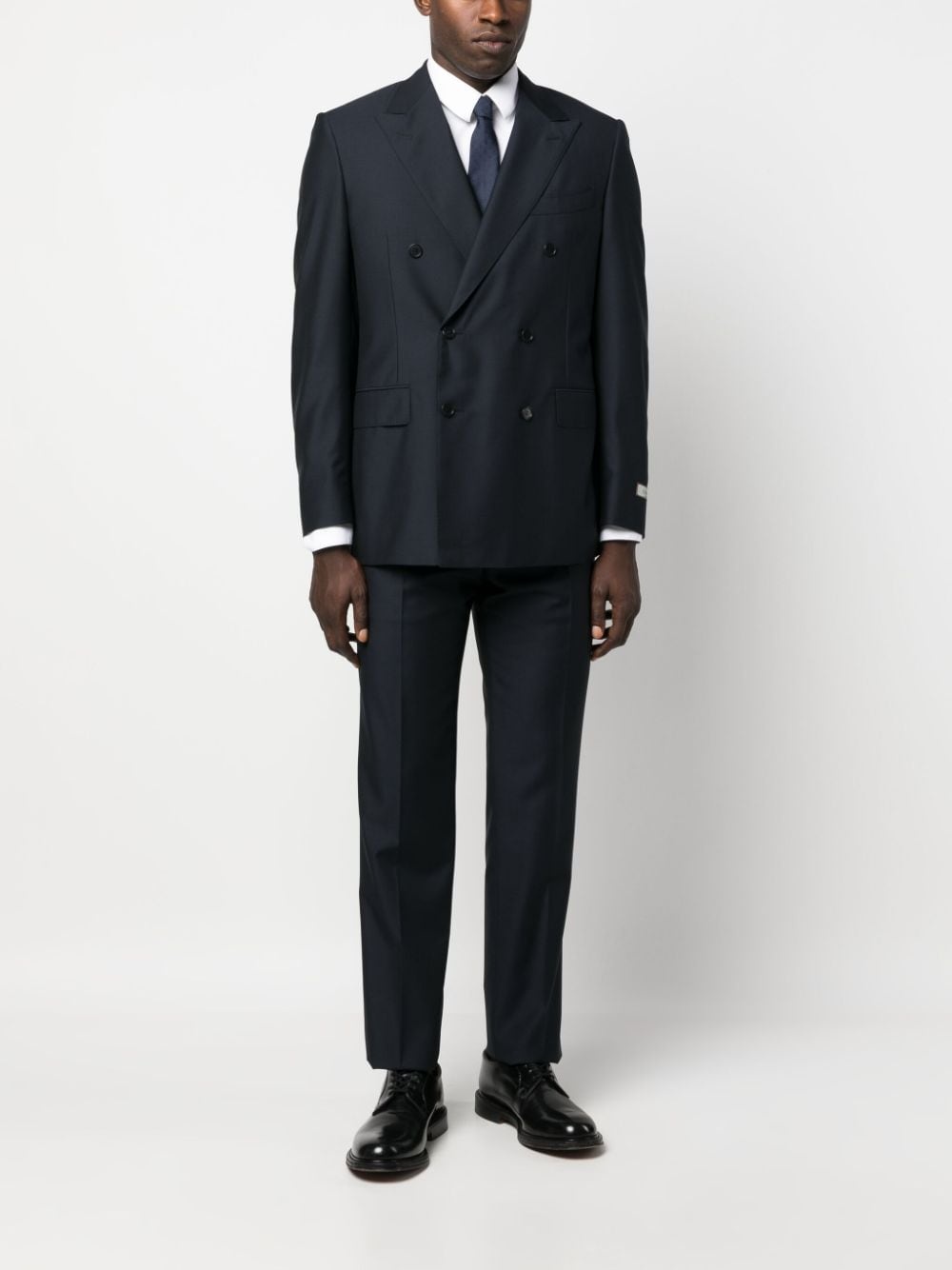 double-breasted wool suit - 2