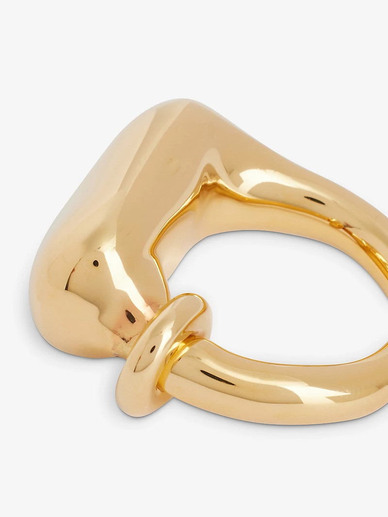 Jil Sander Sculptural logo-engraved brass ring outlook